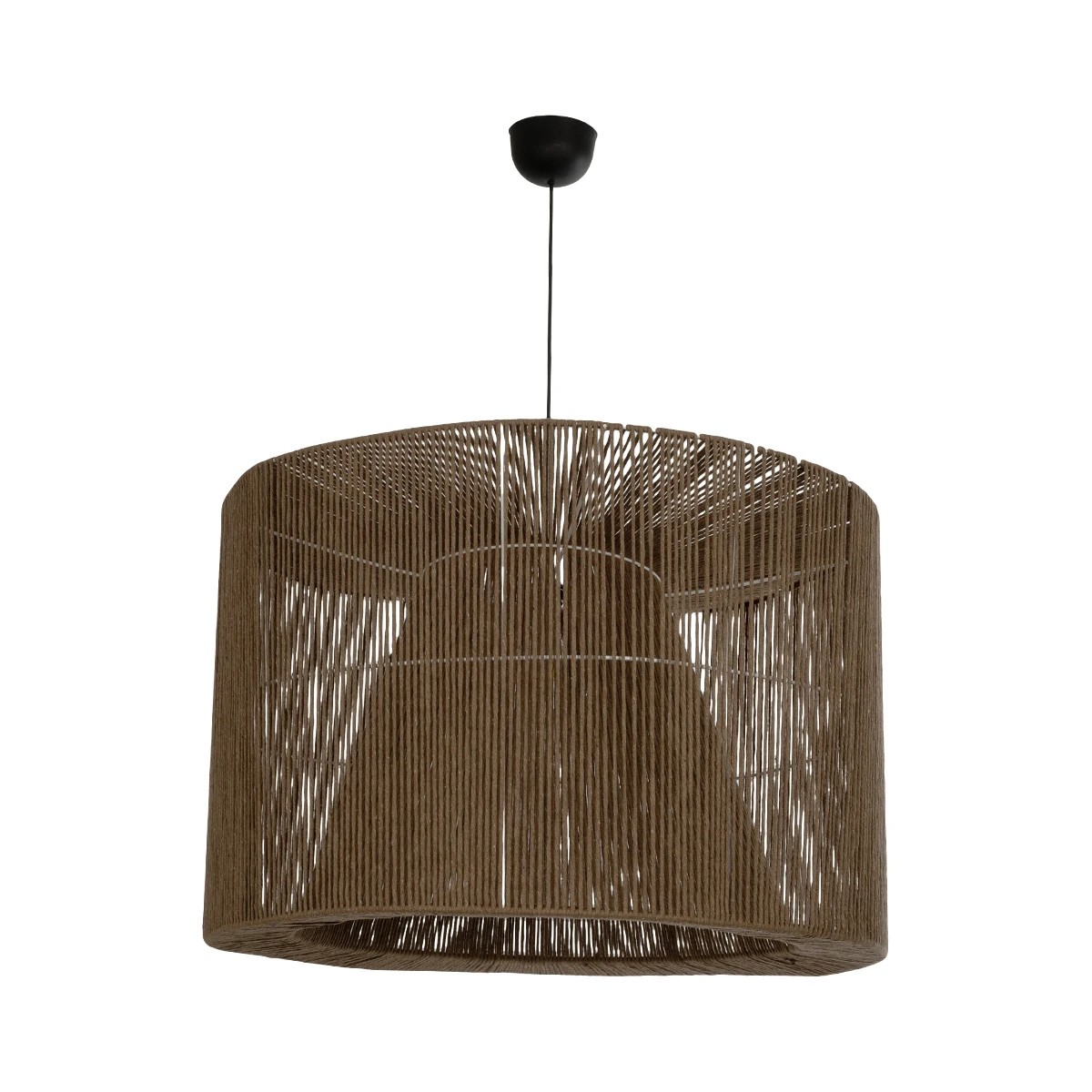 GLOBOSTAR® ZYLINDER 205-0023 Boho Κρεμαστό Φωτιστικό Οροφής με Ντουί 1 x E27 AC 220-240V IP20 - Καφέ - M80 x Π80 x Υ51cm