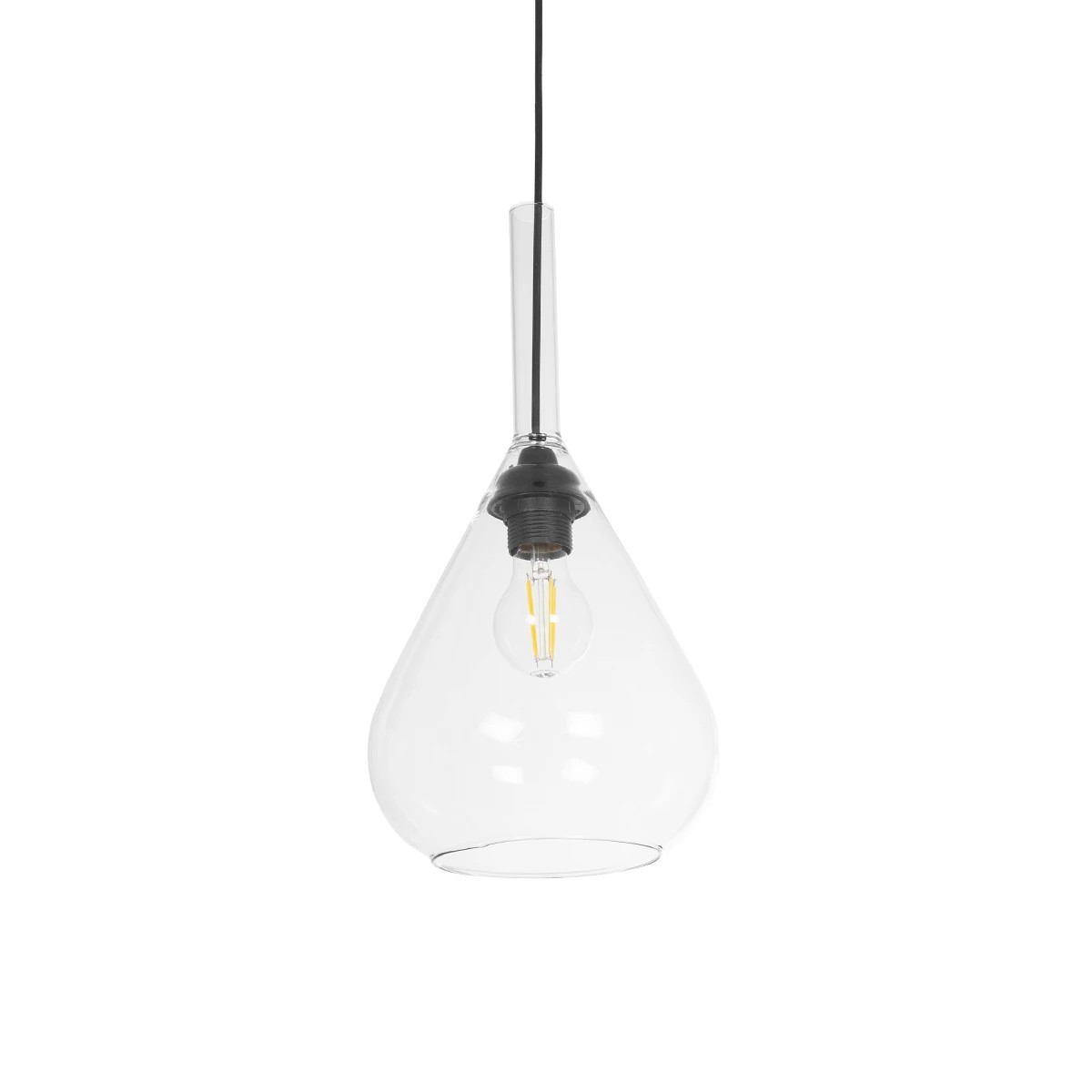 GLOBOSTAR® BALU 206-0043 Μοντέρνο Κρεμαστό Φωτιστικό Οροφής με Ντουί 1 x E27 AC 220-240V IP20 - Διάφανο - Μ20 x Π20 x Υ42cm