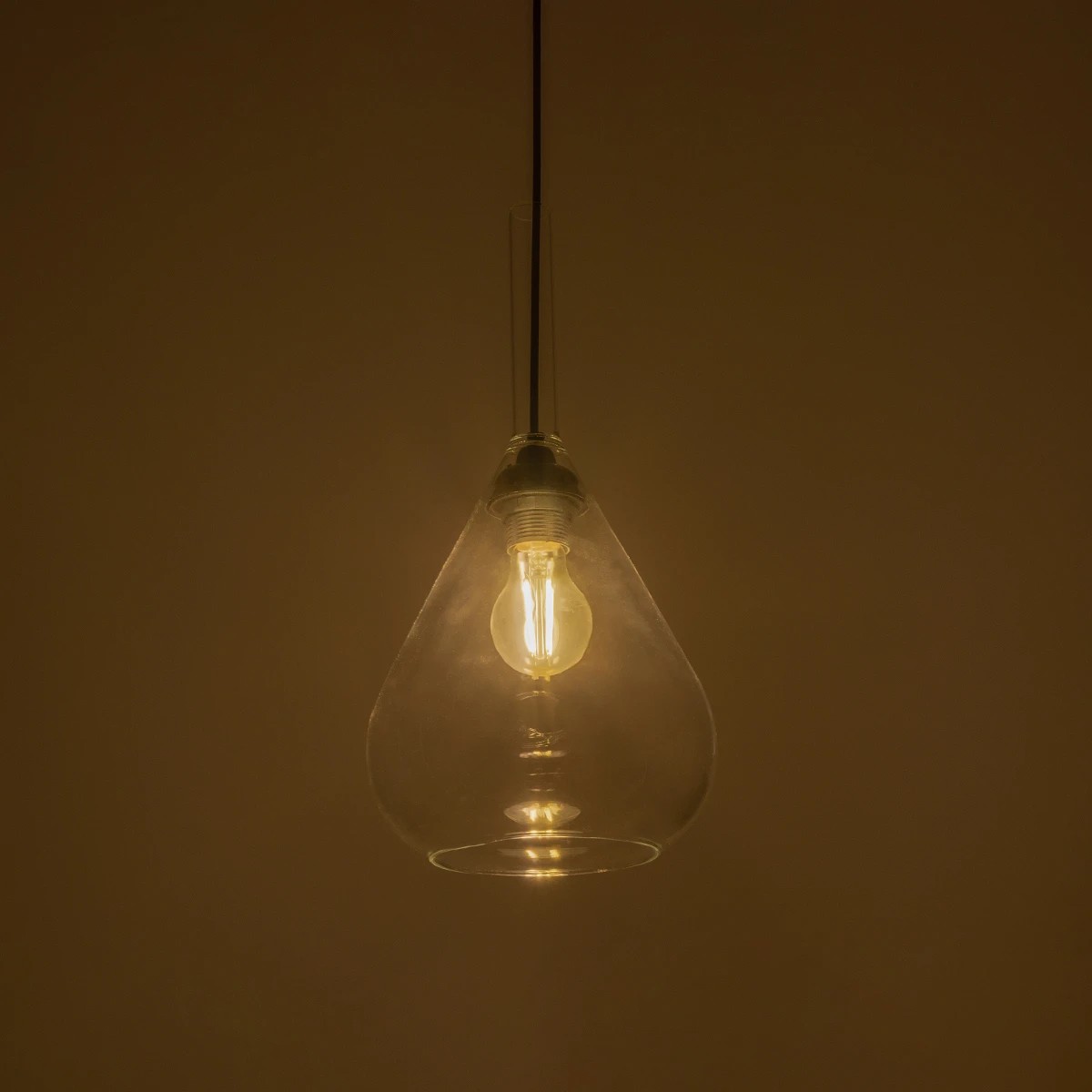 GLOBOSTAR® BALU 206-0043 Μοντέρνο Κρεμαστό Φωτιστικό Οροφής με Ντουί 1 x E27 AC 220-240V IP20 - Διάφανο - Μ20 x Π20 x Υ42cm
