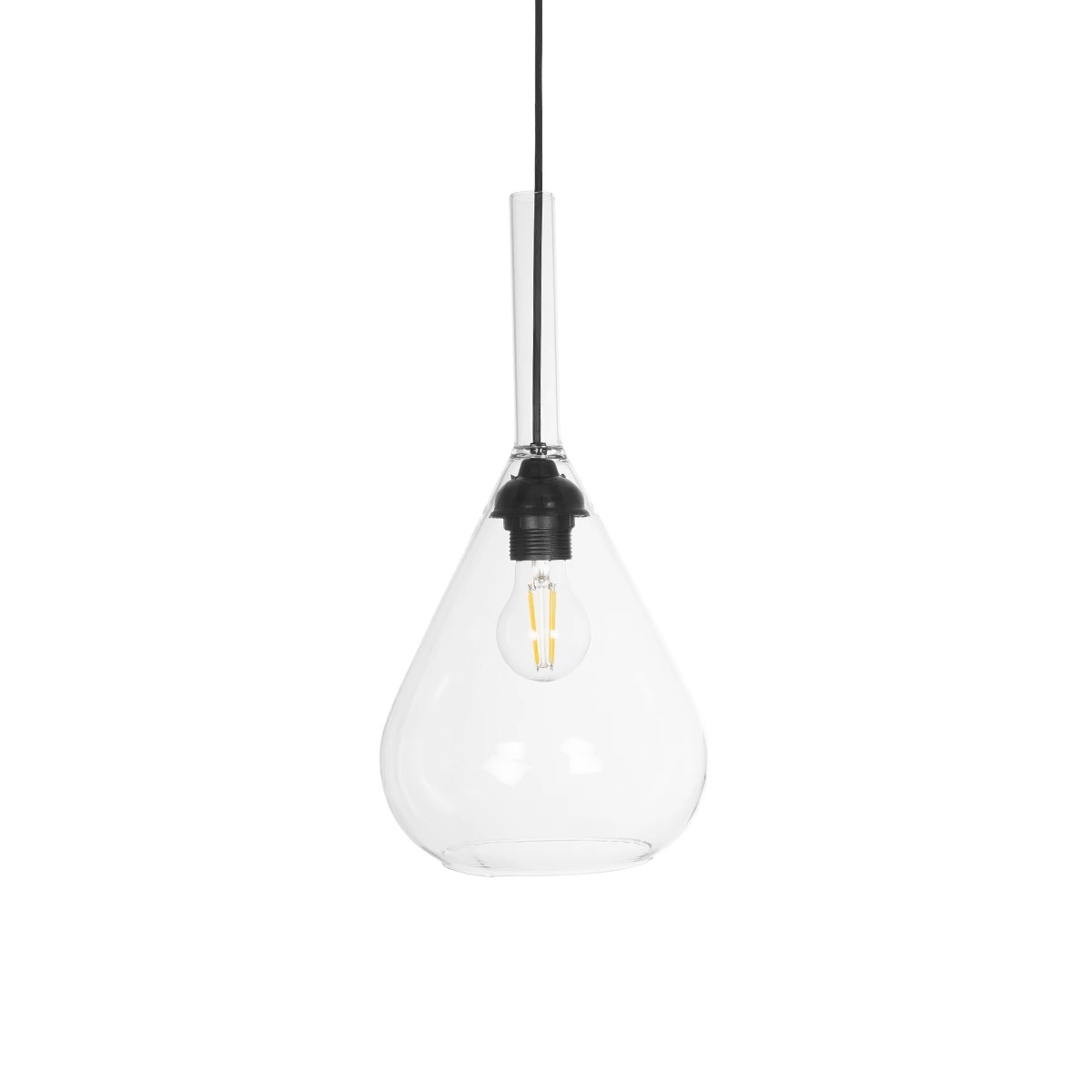 GLOBOSTAR® BALU 206-0043 Μοντέρνο Κρεμαστό Φωτιστικό Οροφής με Ντουί 1 x E27 AC 220-240V IP20 - Διάφανο - Μ20 x Π20 x Υ42cm