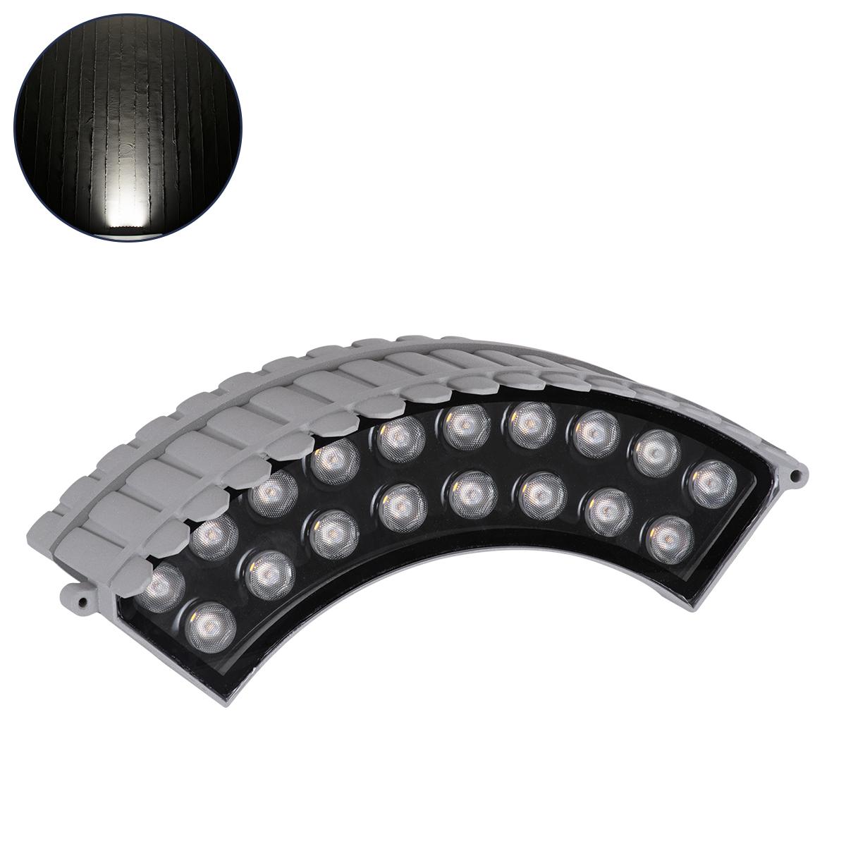 GLOBOSTAR® TREEJINA 90691 Κυρτή Μπάρα Φωτισμού Wall Washer για Φυτά - Δέντρα LED 18W 1710lm 10° DC 24V Αδιάβροχο IP67 Φυσικό Λευκό 4500K Dimmable - Bridgelux SMD Chip - Γκρι - Μ29 x Π11 x Υ10.5cm - 3 Χρόνια Εγγύηση