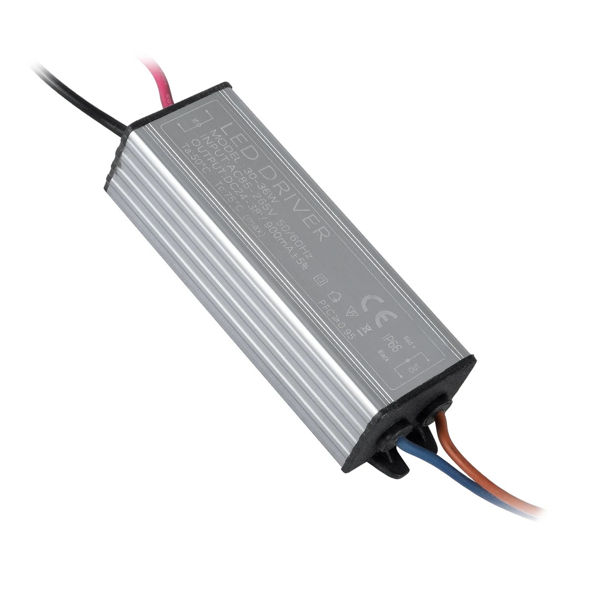 GloboStar 73781 Μετασχηματιστής Προβολέα LED 30W IN 230V OUT 900mA DC 0.95PF  Μ10 x Π3 x2.2 73781