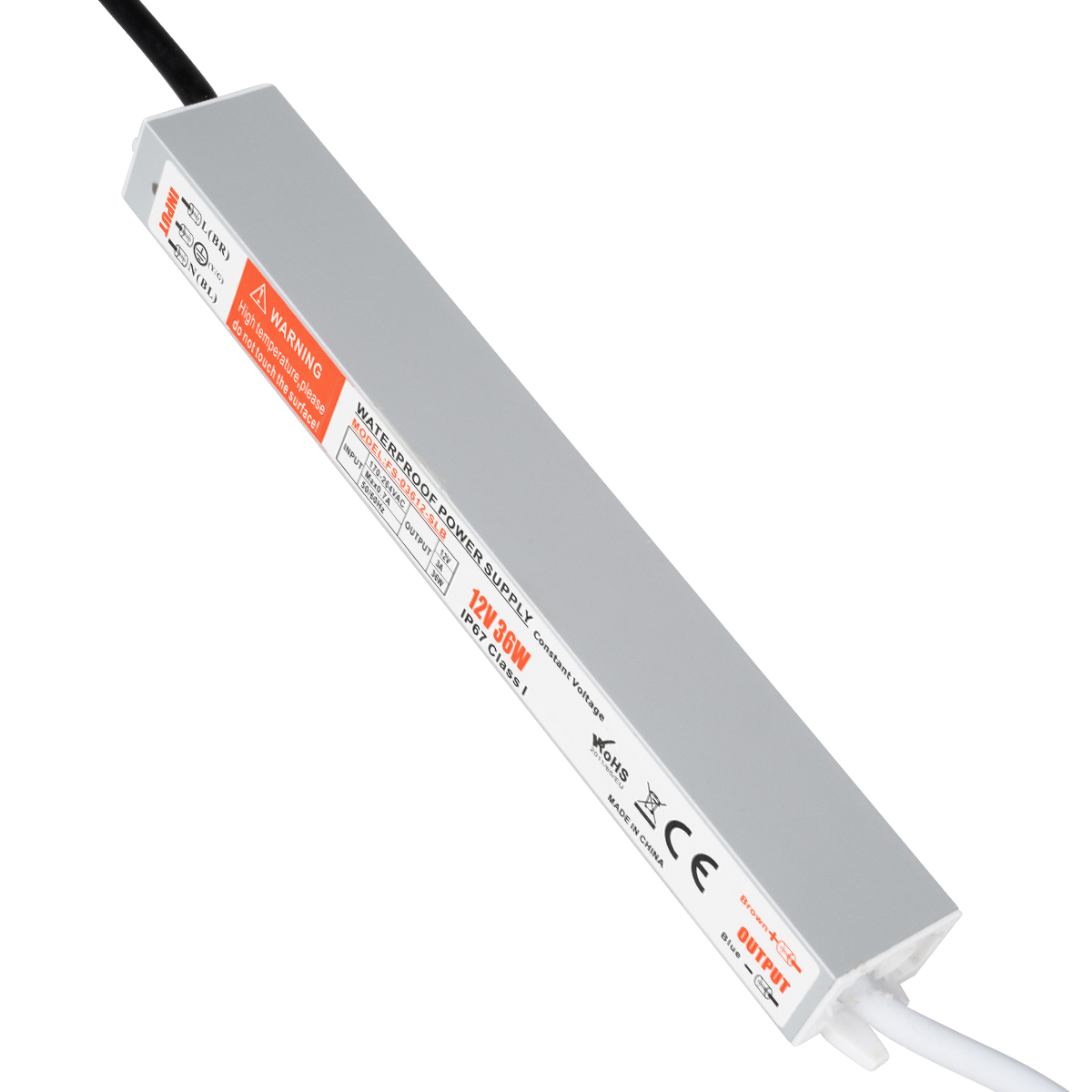 GLOBOSTAR® LUMIWATER 73051 Τροφοδοτικό/Μετασχηματιστής SELV 36W 3A DC 12V Αδιάβροχο IP67 - AC 220-240V σε DC 12V - Μ22.1 x Π3 x Υ2cm - 3 Χρόνια Εγγύηση