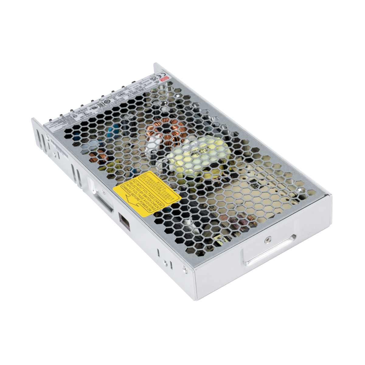 GLOBOSTAR® MEANWELL-LRS200-12 90782 Τροφοδοτικό/Μετασχηματιστής PELV 200W 17A DC 12V IP20 - AC 220-240V σε DC 12V / Ρυθμιζόμενo από DC 10.2V έως DC 13.8V - Μ21.5 x Π11.5 x Υ3cm - 3 Χρόνια Εγγύηση