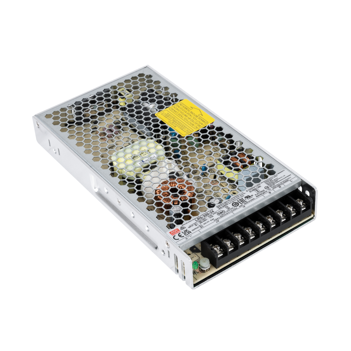 GLOBOSTAR® MEANWELL-LRS200-24 90783 Τροφοδοτικό/Μετασχηματιστής Class I PELV 200W 8.8A AC 220-240V σε DC 24V IP20 - Ρυθμιζόμενo από DC 21.6V έως DC 28.8V - Ασημί - Μ21.5 x Π11.5 x Υ3cm - 3 Χρόνια Εγγύηση