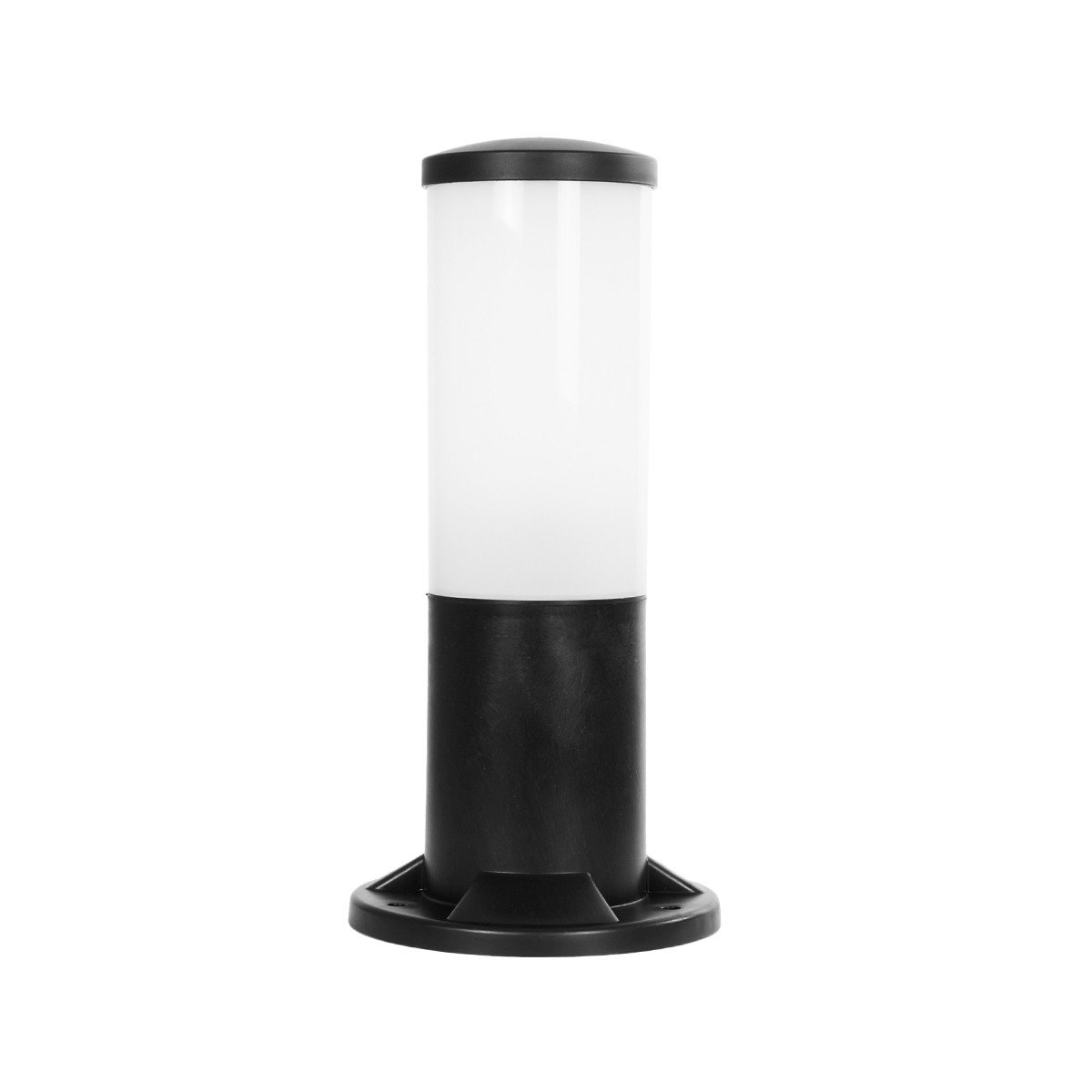 GloboStar® GARDENIO 203-0249 Μοντέρνο Επιδαπέδιο Φωτιστικό Κολωνάκι Κήπου Μονόφωτο 1 x E27 IP44 Μαύρο Πλαστικό - Μ15 x Π15 x Υ31cm