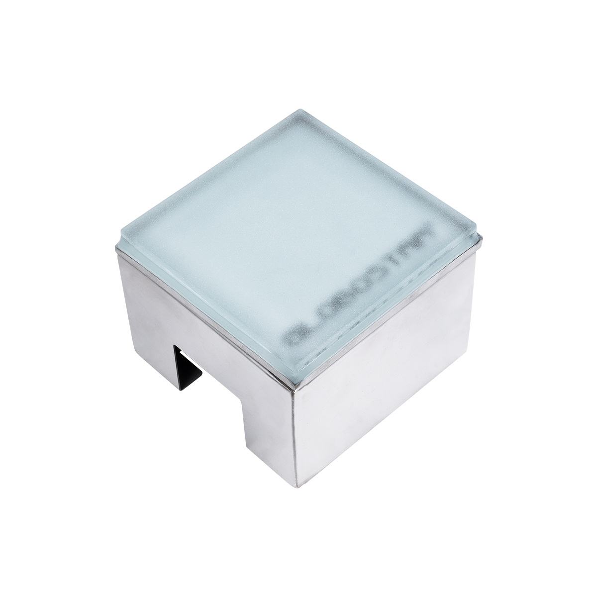 GLOBOSTAR® CYBOLITHOS 60365 Χωνευτό Αρχιτεκτονικο Φωτιστικό Σποτ Δαπέδου LED 2W 220lm 120° DC 24V Αδιάβροχο IP68 IK06 Θερμό Λευκό 2700K Dimmable - Bridgelux SMD Chip - Γαλακτερό Tempered Glass & Ανοξείδωτο Ατσάλι SS316 - Μ10 x Π10x Υ8cm / Q10 x 10cm -