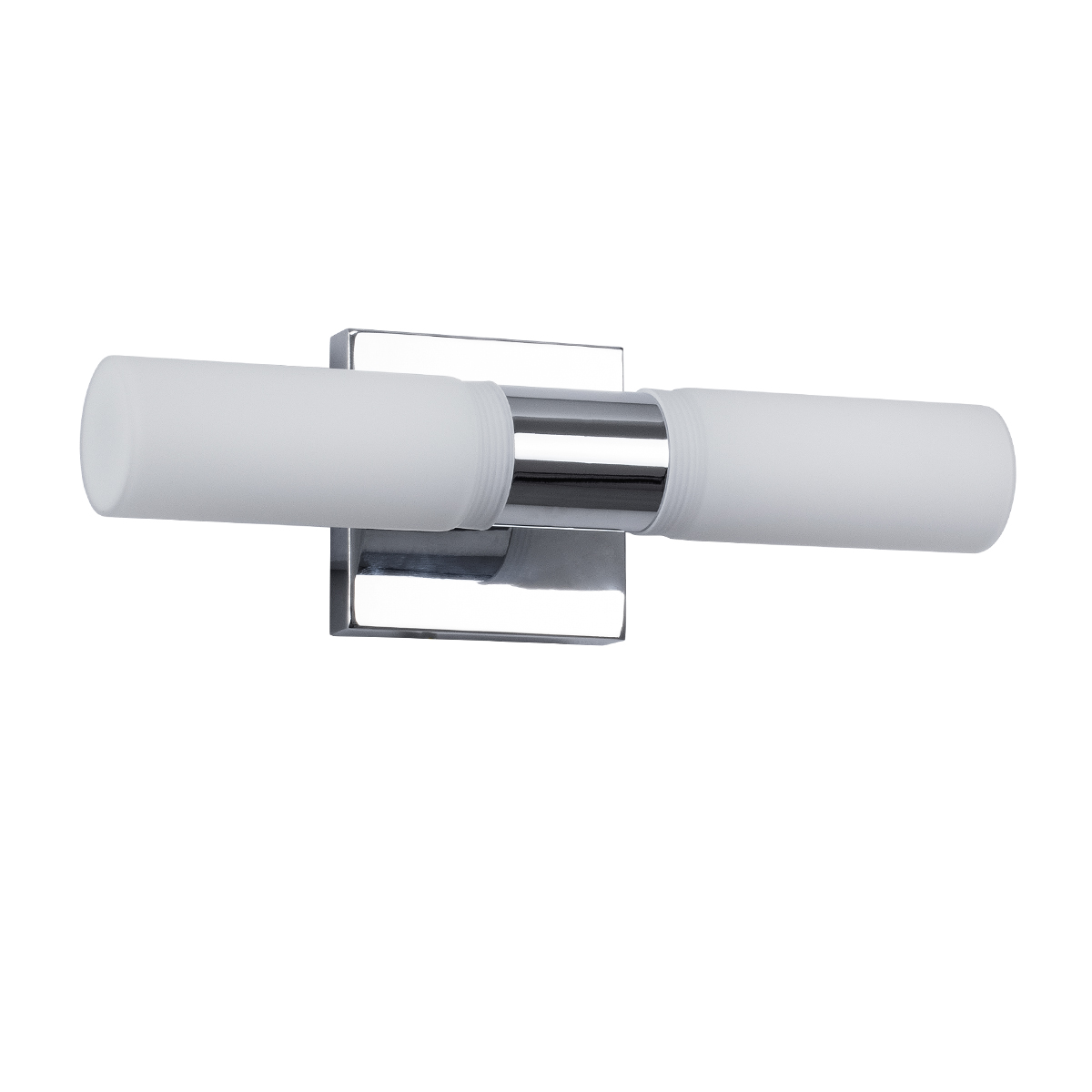 GLOBOSTAR® ANAIS 60410 Μοντέρνο Φωτιστικό Τοίχου - Απλίκα Καθρέπτη Μπάνιου με Ντουί 2 x G9 AC 220-240V IP20 - Νίκελ Χρώμιο - Μ34 x Π12 x Υ11cm