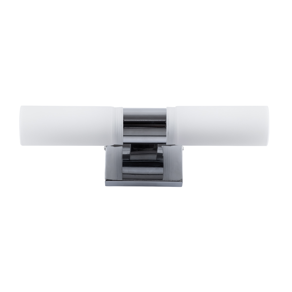 GLOBOSTAR® ANAIS 60410 Μοντέρνο Φωτιστικό Τοίχου - Απλίκα Καθρέπτη Μπάνιου με Ντουί 2 x G9 AC 220-240V IP20 - Νίκελ Χρώμιο - Μ34 x Π12 x Υ11cm