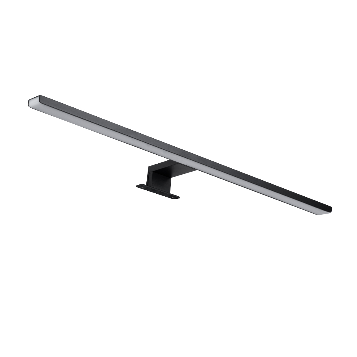 GLOBOSTAR® NINA 60420 Μοντέρνο Φωτιστικό Τοίχου - Απλίκα Καθρέπτη Μπάνιου LED 12W 1400lm 120° AC 220-240V IP44 Φυσικό Λευκό 4500K - Lumileds SMD Chip & TÜV SÜD Driver - Μαύρο Ματ - Μ60 x Π10.5 x Υ4cm - 3 Χρόνια Εγγύηση