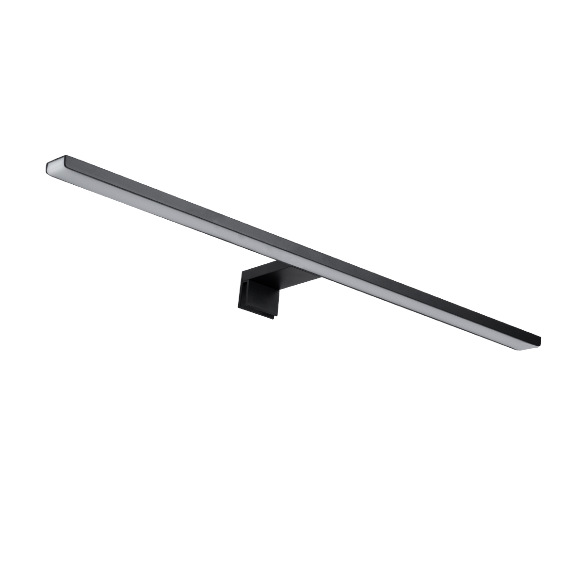 GLOBOSTAR® NINA 60420 Μοντέρνο Φωτιστικό Τοίχου - Απλίκα Καθρέπτη Μπάνιου LED 12W 1400lm 120° AC 220-240V IP44 Φυσικό Λευκό 4500K - Lumileds SMD Chip & TÜV SÜD Driver - Μαύρο Ματ - Μ60 x Π10.5 x Υ4cm - 3 Χρόνια Εγγύηση