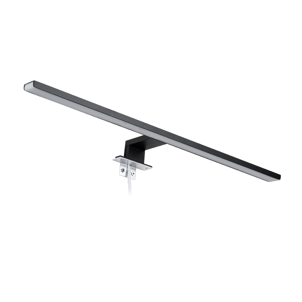 GLOBOSTAR® NINA 60420 Μοντέρνο Φωτιστικό Τοίχου - Απλίκα Καθρέπτη Μπάνιου LED 12W 1400lm 120° AC 220-240V IP44 Φυσικό Λευκό 4500K - Lumileds SMD Chip & TÜV SÜD Driver - Μαύρο Ματ - Μ60 x Π10.5 x Υ4cm - 3 Χρόνια Εγγύηση