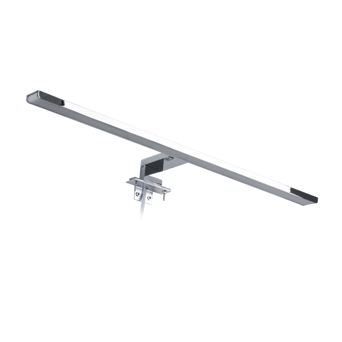 GLOBOSTAR® NINA 60422 Μοντέρνο Φωτιστικό Τοίχου - Απλίκα Καθρέπτη Μπάνιου LED 12W 1400lm 120° AC 220-240V IP44 Φυσικό Λευκό 4500K - Lumileds SMD Chip & TÜV SÜD Driver - Νίκελ Χρώμιο - Μ60 x Π10.5 x Υ4cm - 3 Χρόνια Εγγύηση