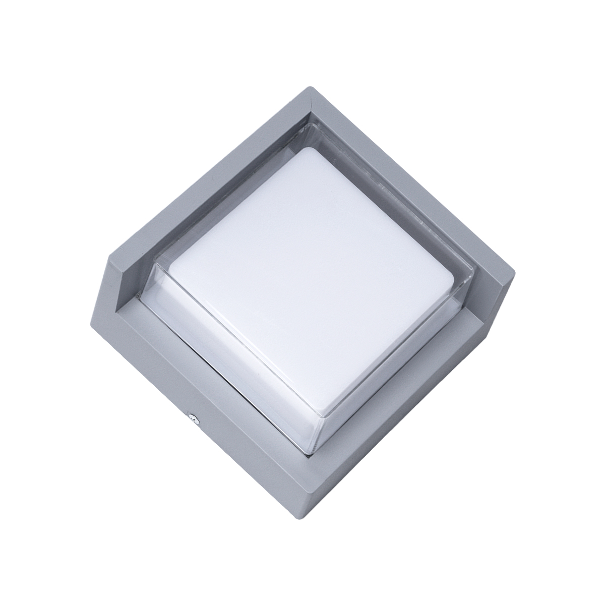 GLOBOSTAR® APEX 60771 Μοντέρνο Φωτιστικό Τοίχου - Απλίκα LED 10W 1050lm 120° AC 220-240V Αδιάβροχο IP65 Φυσικό Λευκό 4500K - Bridgelux SMD Chip - Γκρι - Μ17 x Π17 x Υ9cm - 3 Χρόνια Εγγύηση