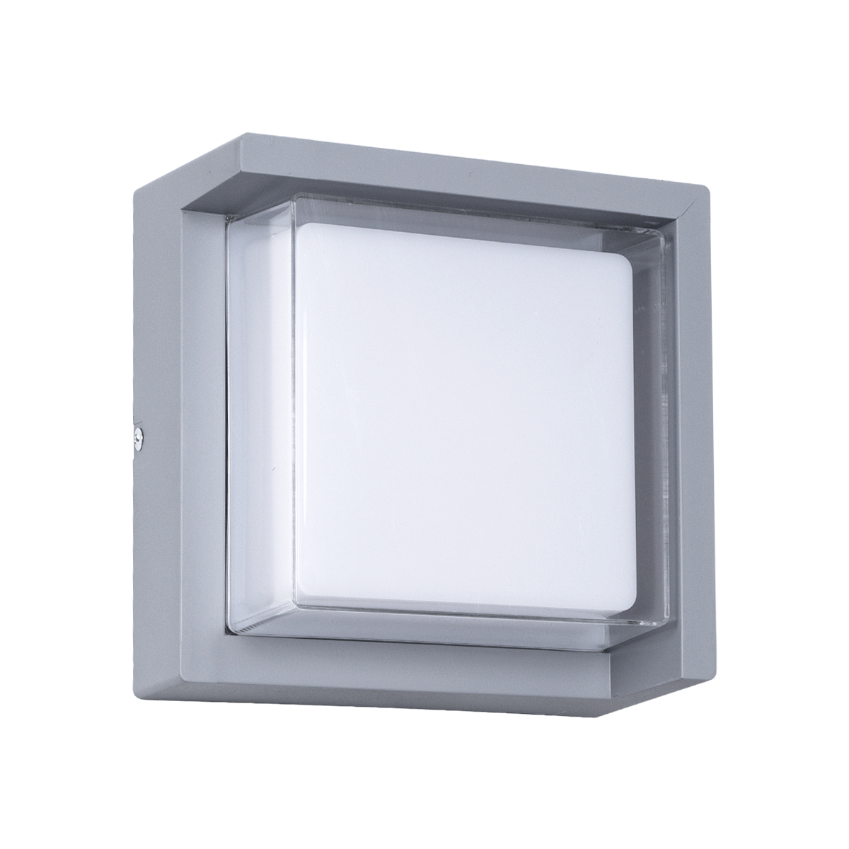 GLOBOSTAR® APEX 60771 Μοντέρνο Φωτιστικό Τοίχου - Απλίκα LED 10W 1050lm 120° AC 220-240V Αδιάβροχο IP65 Φυσικό Λευκό 4500K - Bridgelux SMD Chip - Γκρι - Μ17 x Π17 x Υ9cm - 3 Χρόνια Εγγύηση