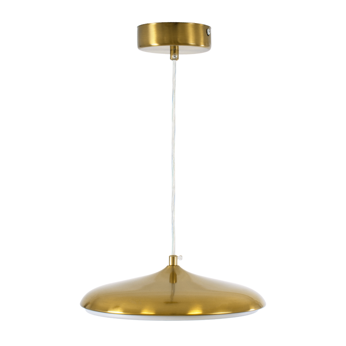 GLOBOSTAR® BARON 60886 Μοντέρνο Κρεμαστό Φωτιστικό Οροφής LED 12W 1440lm 120° AC 220-240V IP20 Ρυθμιζόμενο Λευκό CCT με On/Off 2700K/4500K/6000K - Lumileds SMD Chip - Χρυσό - Μ25 x Π25 x Υ8cm - 3 Χρόνια Εγγύηση
