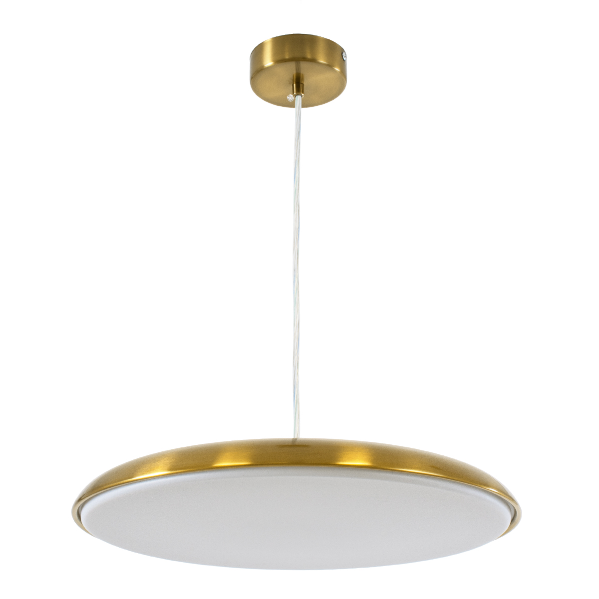 GLOBOSTAR® BARON 60887 Μοντέρνο Κρεμαστό Φωτιστικό Οροφής LED 24W 2880lm 120° AC 220-240V IP20 Ρυθμιζόμενο Λευκό CCT με On/Off 2700K/4500K/6000K - Lumileds SMD Chip - Χρυσό - Μ40 x Π40 x Υ10cm - 3 Χρόνια Εγγύηση