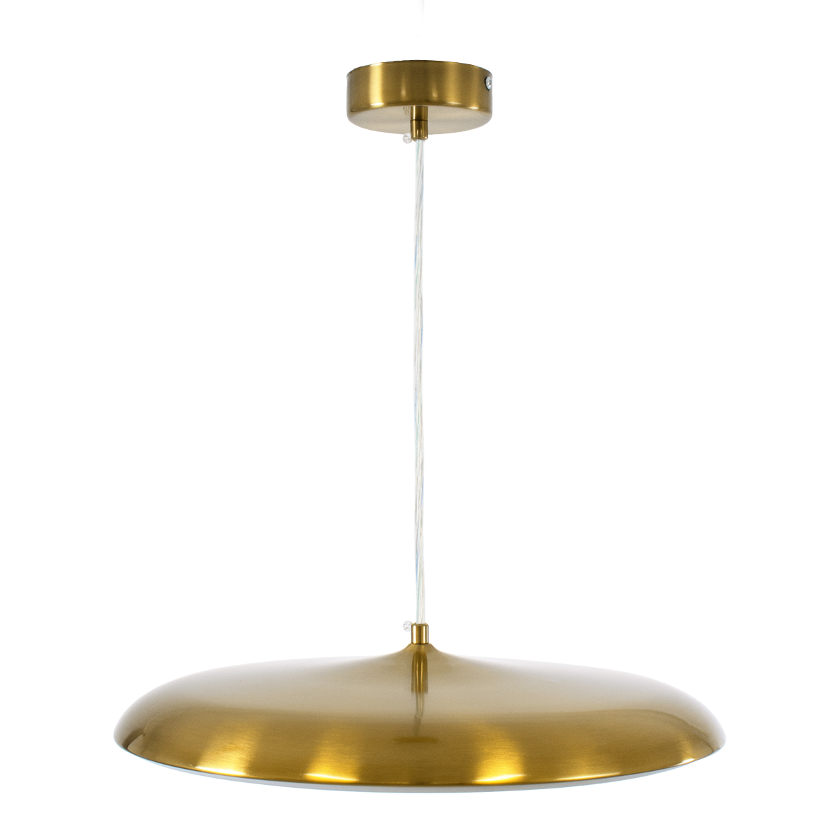 GLOBOSTAR® BARON 60887 Μοντέρνο Κρεμαστό Φωτιστικό Οροφής LED 24W 2880lm 120° AC 220-240V IP20 Ρυθμιζόμενο Λευκό CCT με On/Off 2700K/4500K/6000K - Lumileds SMD Chip - Χρυσό - Μ40 x Π40 x Υ10cm - 3 Χρόνια Εγγύηση