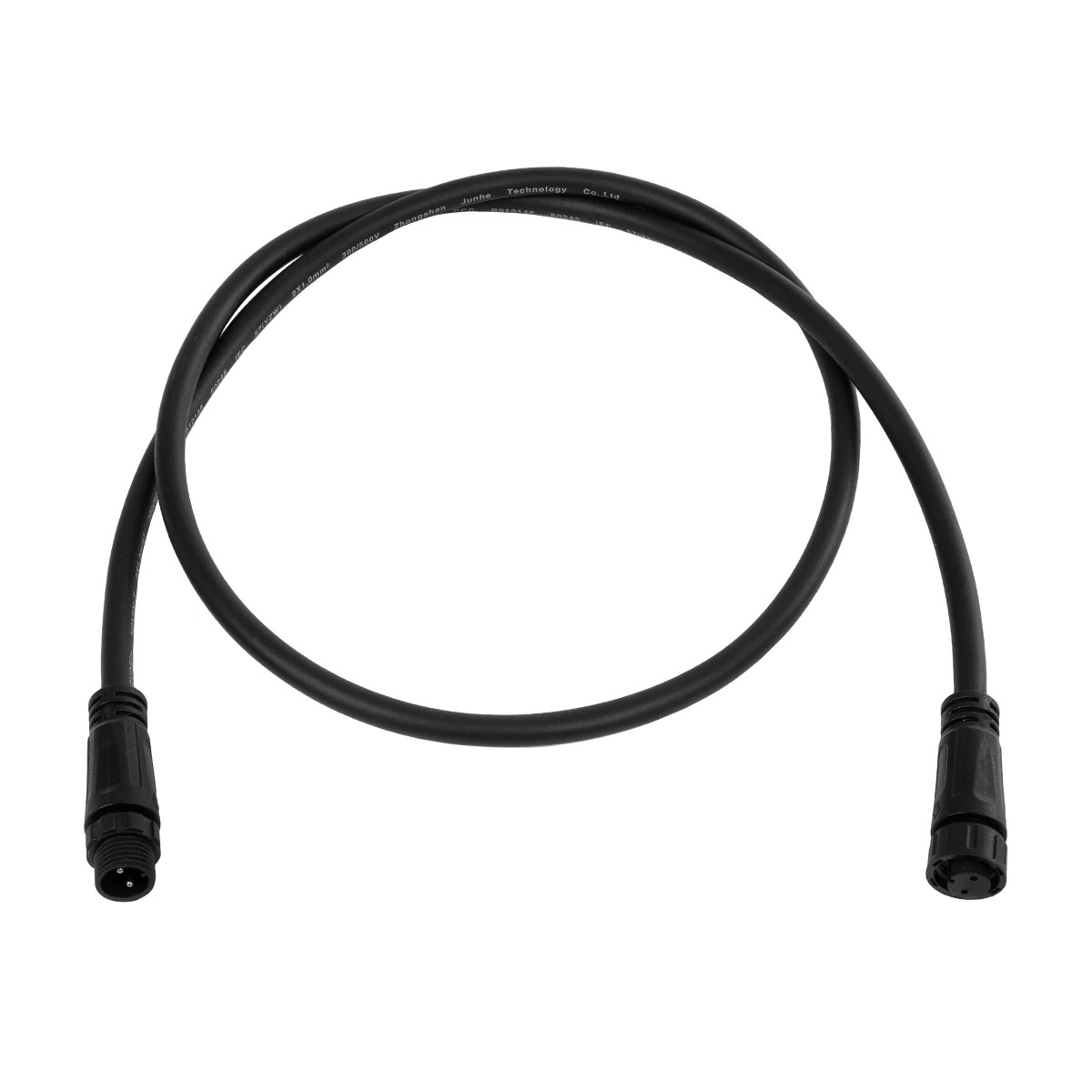 GLOBOSTAR® CONNECTOR 60955 2 Pin Καλώδιο/Επέκταση Ι 1 Μέτρου με Είσοδο 1 x Αρσενικό Βύσμα & Έξοδο 1 x Θηλυκό Βύσμα Αδιάβροχο IP68 - Μαύρο - Μ100 x Π1.5 x Υ1.5cm
