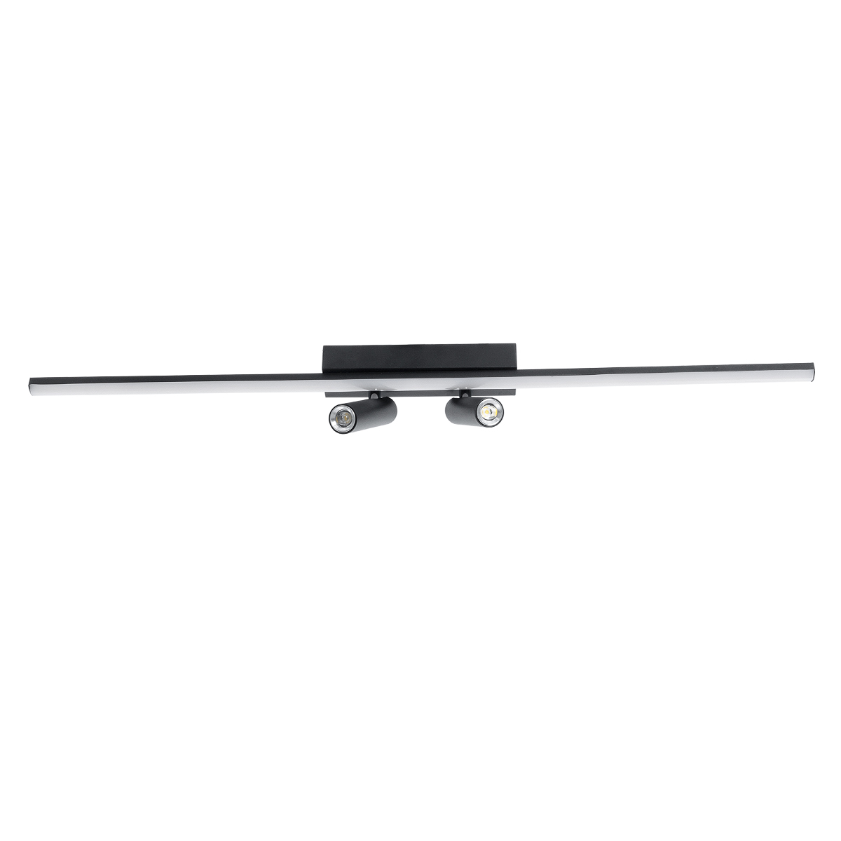 GLOBOSTAR® BARETTI 61226 Μοντέρνο Φωτιστικό Οροφής LED 24W 2688lm 160° & 45° AC 220-240V IP20 Ρυθμιζόμενο Λευκό CCT με On/Off 2700K/4500K/6000K - Lumileds SMD Chip - Μαύρο Ματ - Μ80 x Π5 x Υ15cm - 3 Χρόνια Εγγύηση