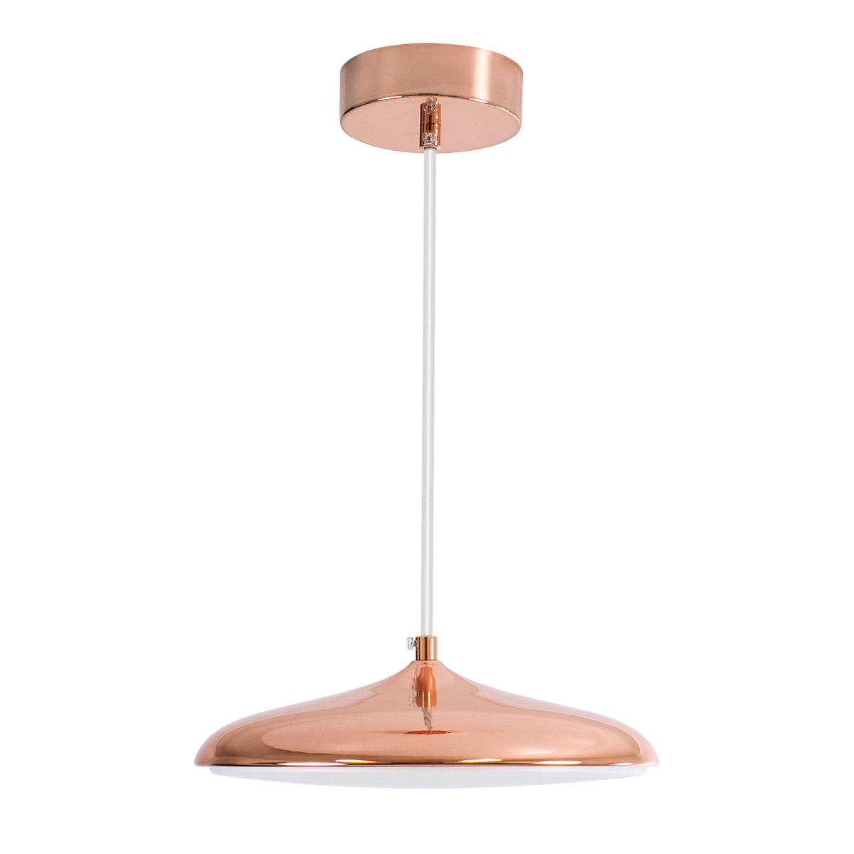 GLOBOSTAR® BARON 61253 Μοντέρνο Κρεμαστό Φωτιστικό Οροφής LED 12W 1440lm 120° AC 220-240V IP20 Ρυθμιζόμενο Λευκό CCT με On/Off 2700K/4500K/6000K - Lumileds SMD Chip - Ροζ Χρυσό - Μ25 x Π25 x Υ8cm - 3 Χρόνια Εγγύηση