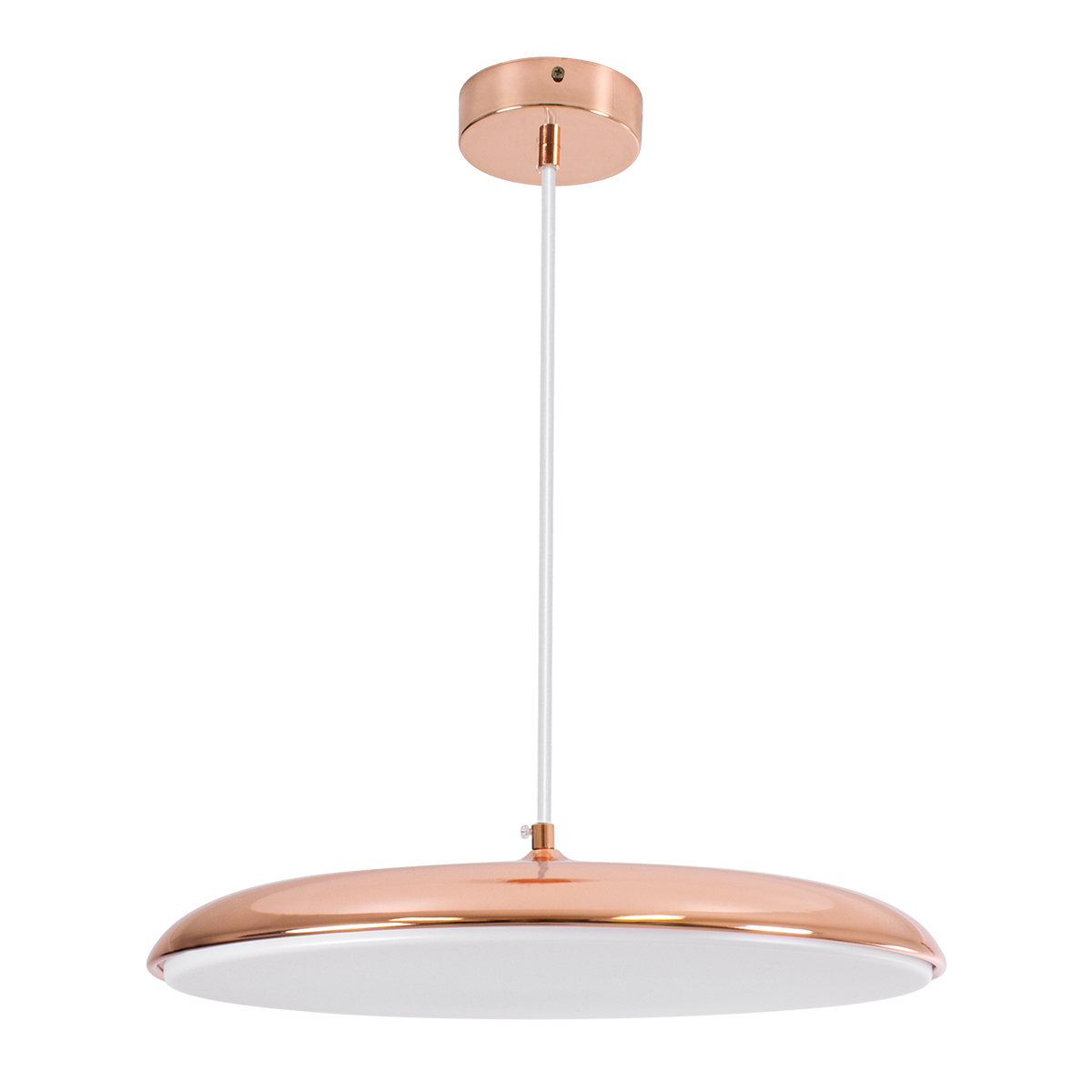 GLOBOSTAR® BARON 61256 Μοντέρνο Κρεμαστό Φωτιστικό Οροφής LED 24W 2880lm 120° AC 220-240V IP20 Ρυθμιζόμενο Λευκό CCT με On/Off 2700K/4500K/6000K - Lumileds SMD Chip - Ροζ Χρυσό - Μ40 x Π40 x Υ10cm - 3 Χρόνια Εγγύηση