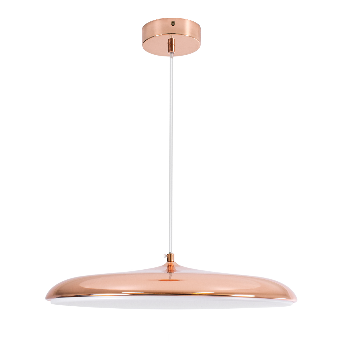 GLOBOSTAR® BARON 61256 Μοντέρνο Κρεμαστό Φωτιστικό Οροφής LED 24W 2880lm 120° AC 220-240V IP20 Ρυθμιζόμενο Λευκό CCT με On/Off 2700K/4500K/6000K - Lumileds SMD Chip - Ροζ Χρυσό - Μ40 x Π40 x Υ10cm - 3 Χρόνια Εγγύηση