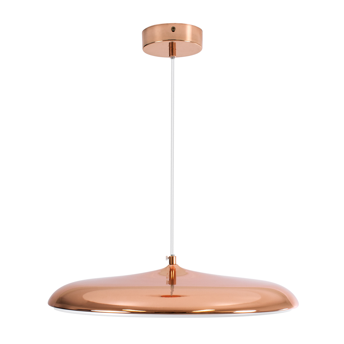 GLOBOSTAR® BARON 61256 Μοντέρνο Κρεμαστό Φωτιστικό Οροφής LED 24W 2880lm 120° AC 220-240V IP20 Ρυθμιζόμενο Λευκό CCT με On/Off 2700K/4500K/6000K - Lumileds SMD Chip - Ροζ Χρυσό - Μ40 x Π40 x Υ10cm - 3 Χρόνια Εγγύηση