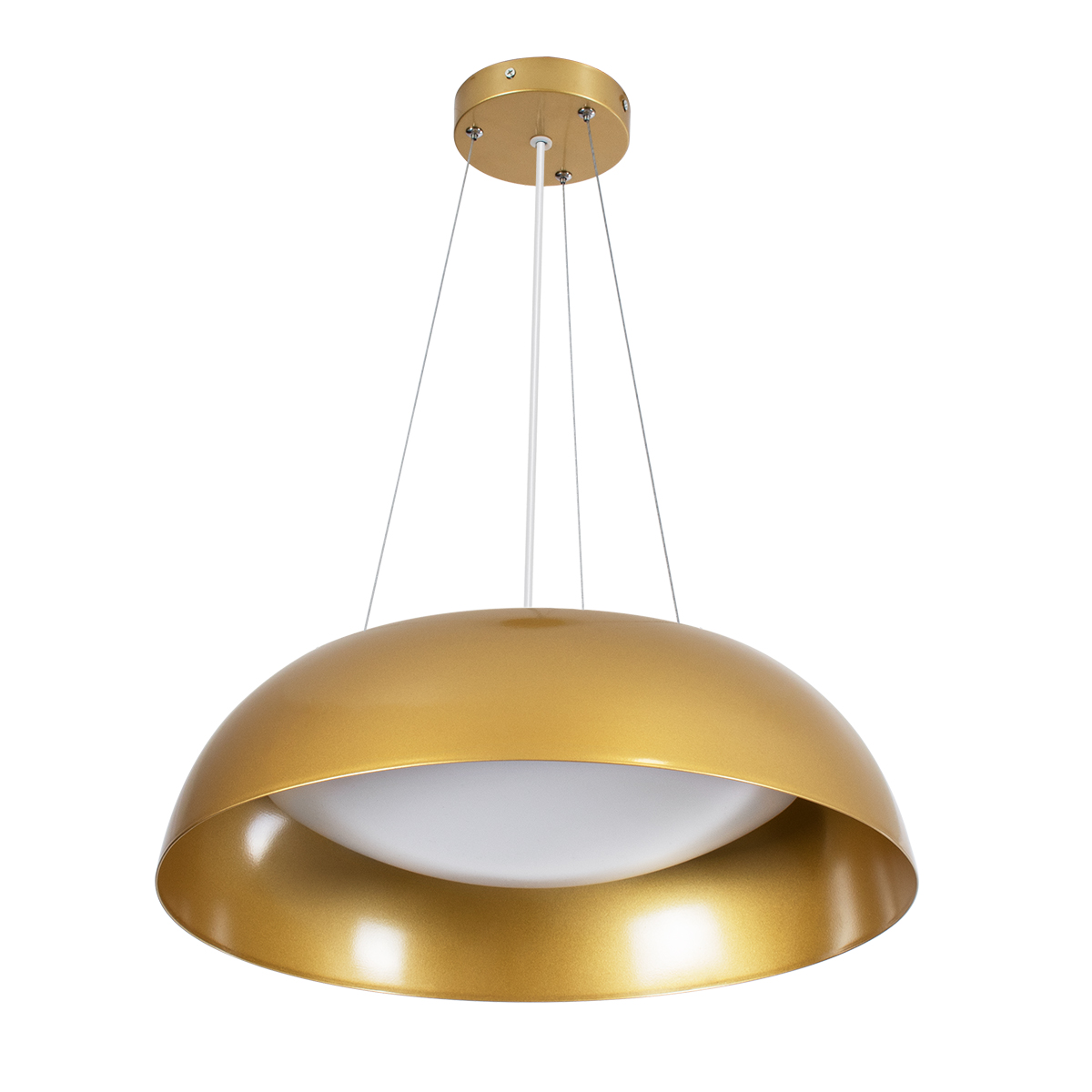 GLOBOSTAR® ANATOLIA 61268 Μοντέρνο Κρεμαστό Φωτιστικό Οροφής LED 60W 6900lm 120° AC 220-240V IP20 Ρυθμιζόμενο Λευκό CCT με Χειριστήριο από 2700K έως 6000K Dimmable - Lumileds SMD Chip - Χρυσό - Μ43 x Π43 x Υ11cm - 3 Χρόνια Εγγύηση