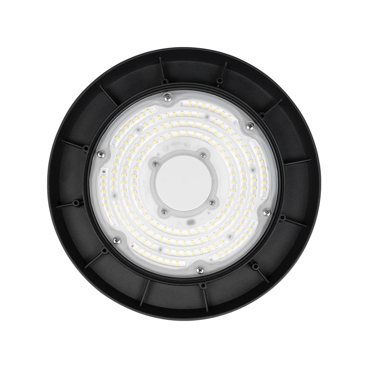 GLOBOSTAR® INDUSTRY 61500 Βιομηχανικό Φωτιστικό Καμπάνα High Bay UFO LED 100W 15000lm SDCM<5 90° AC 85-265V Αδιάβροχο IP65 IK08 Φυσικό Λευκό 5000K - 175 x Sanan Opto SMD Chip & TÜV SÜD Driver - Μαύρο Χυτό Αλουμίνιο - Μ26.5 x Π26.5 x Υ15cm - 5 Χρόνι
