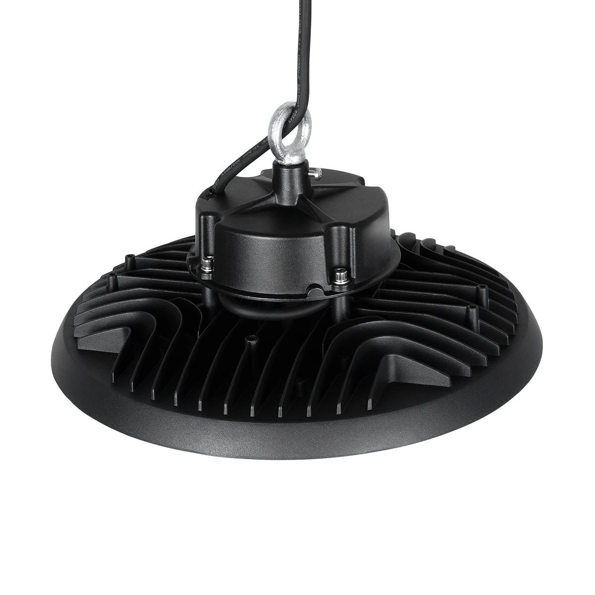 GLOBOSTAR® INDUSTRY 61502 Βιομηχανικό Φωτιστικό Καμπάνα High Bay UFO LED 200W 30000lm SDCM<5 90° AC 85-265V Αδιάβροχο IP65 IK08 Φυσικό Λευκό 5000K - 338 x Sanan Opto SMD Chip & TÜV SÜD Driver - Μαύρο Χυτό Αλουμίνιο - Μ30 x Π30 x Υ16cm - 5 Χρόνια Εγ