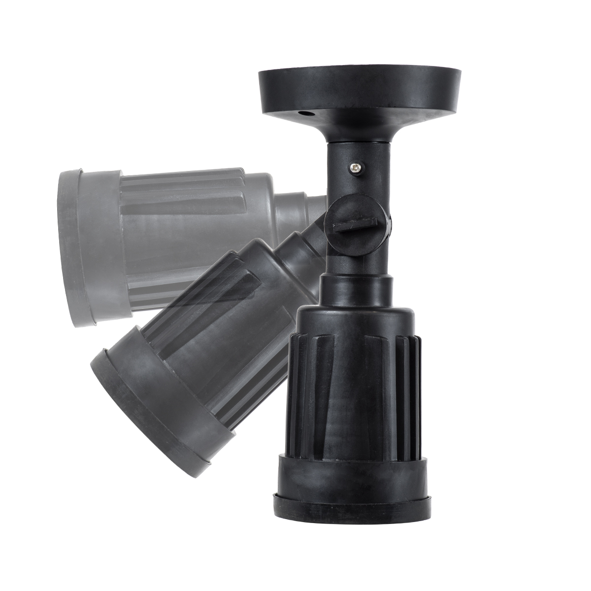 GLOBOSTAR® GRASEDO 61615 Φωτιστικό Σποτ για Λάμπα PAR38 με Ντουί 1 x E27 AC 220-240V Αδιάβροχο IP67 - Μαύρο Ματ - Μ9.5 x Π9.5 x Υ22cm