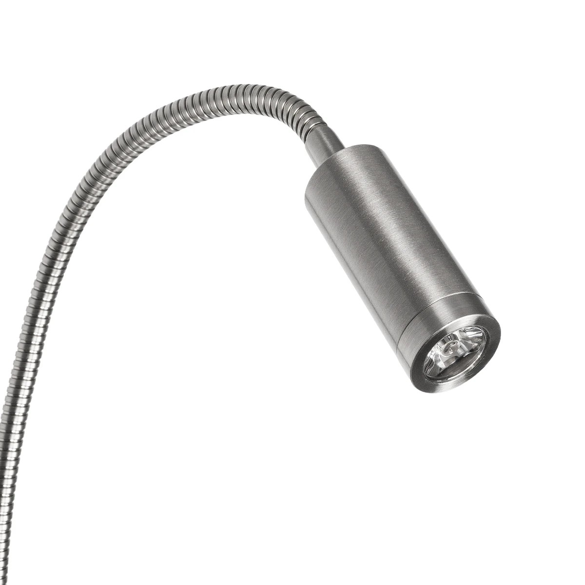 GLOBOSTAR® GOOSE 61696 Μοντέρνο Φωτιστικό Τοίχου - Απλίκα Ξενοδοχείου Reading Light με Φορτιστή USB 3A LED 6W 540lm 36° & 360° AC 220-240V IP20 Θερμό Λευκό 2700K - CREE XPE & Lumileds SMD Chip - Νίκελ Βούρτσας - Μ15.5 x Π15 x Υ30.5cm - 3 Χρόνια Εγ
