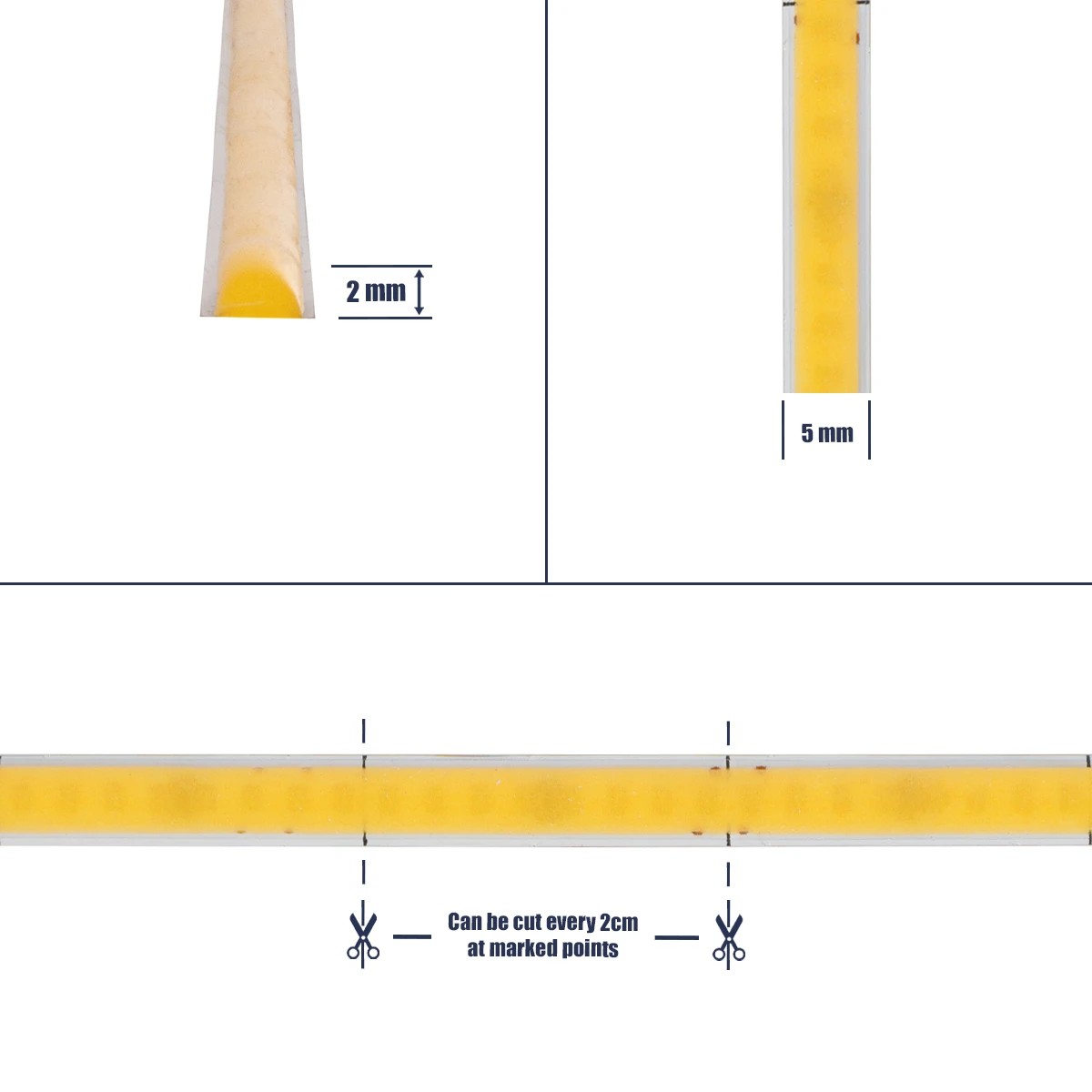 GLOBOSTAR® BEE 70356 Ταινία LED 9W/m 900lm/m 120° DC 24V IP20 384 x COB Chip/m Φυσικό Λευκό 4500K Dimmable - Sanan COB Chip - Μ500 x Π0.5 x Υ0.2cm - Ρολό 5 Μέτρων - 5 Χρόνια Εγγύηση