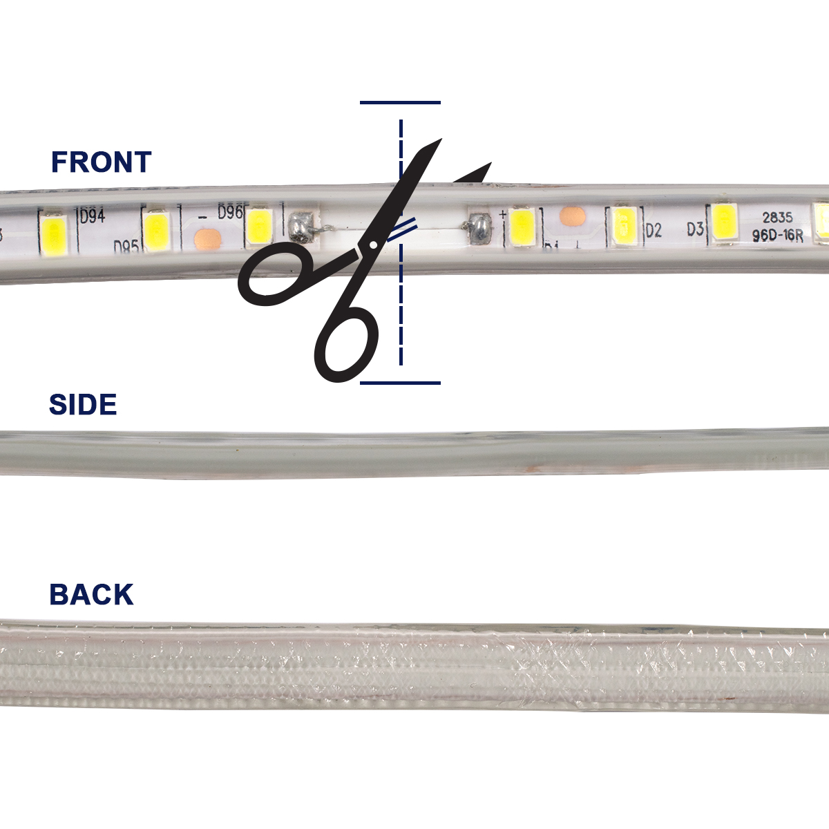 GLOBOSTAR® EPISLIM 70500 Ταινία LED 12W/m 1200lm/m 120° DC 220-240V Αδιάβροχη IP65 96 x SMD2835 Chip/m Ψυχρό Λευκό 6000K Dimmable - Epistar SMD Chip - Μ100 x Π1 x Υ0.5cm - 3 Χρόνια Εγγύηση