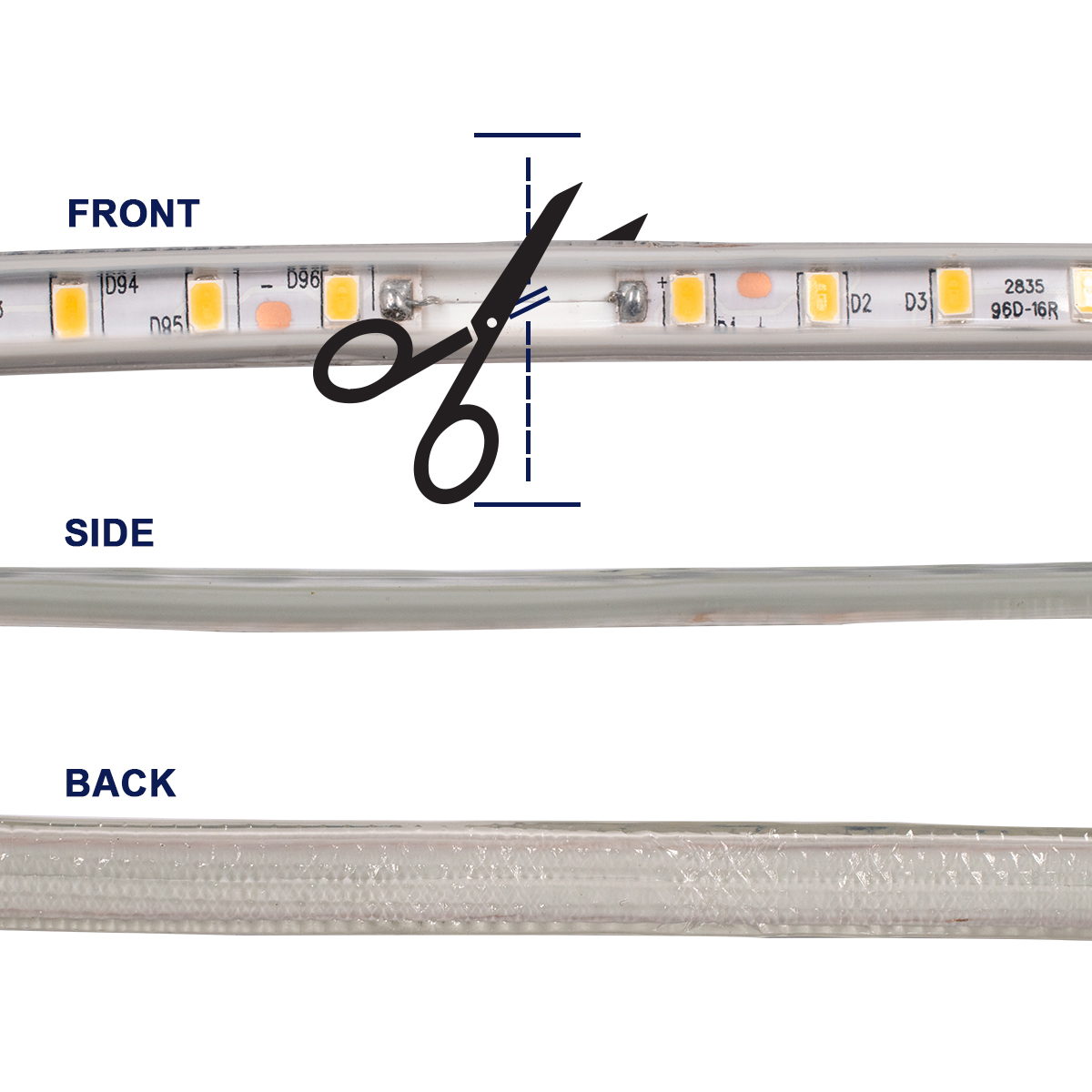 GLOBOSTAR® EPISLIM 70503 Ταινία LED 12W/m 1020lm/m 120° DC 220-240V Αδιάβροχη IP65 96 x SMD2835 Chip/m Ultra Θερμό Λευκό 2200K Dimmable - Epistar SMD Chip - Μ100 x Π1 x Υ0.5cm - 3 Χρόνια Εγγύηση