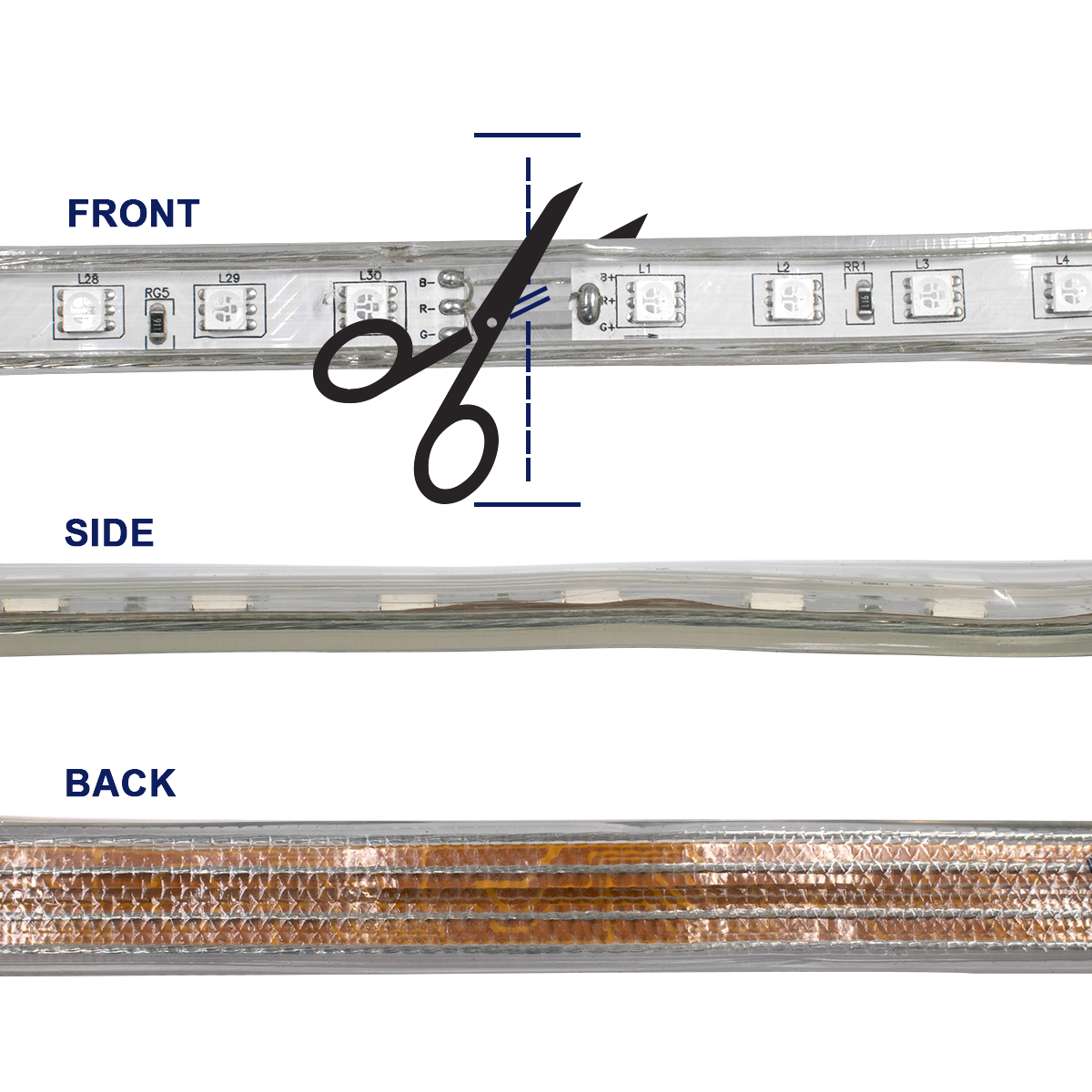 GLOBOSTAR® EPISLIM 70507 Ταινία LED 12W/m 780lm/m 120° DC 220-240V Αδιάβροχη IP65 60 x SMD5050 Chip/m Πολύχρωμο RGB Dimmable - Epistar SMD Chip - M100 x Π1.5 x Υ0.6cm - 3 Χρόνια Εγγύηση
