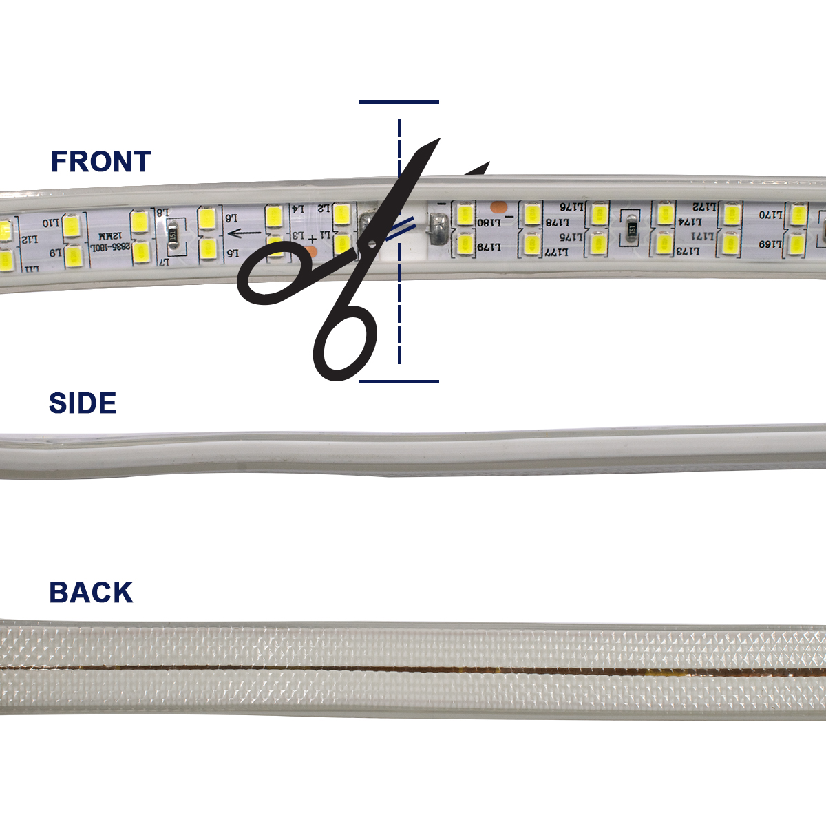 GLOBOSTAR® EPIWIDE 70510 Ταινία LED 24W/m 2400lm/m 120° DC 220-240V Αδιάβροχη IP65 180 x SMD2835 Chip/m Ψυχρό Λευκό 6000K Dimmable - Epistar SMD Chip - M100 x Π1.6 x Υ0.7cm - 3 Χρόνια Εγγύηση
