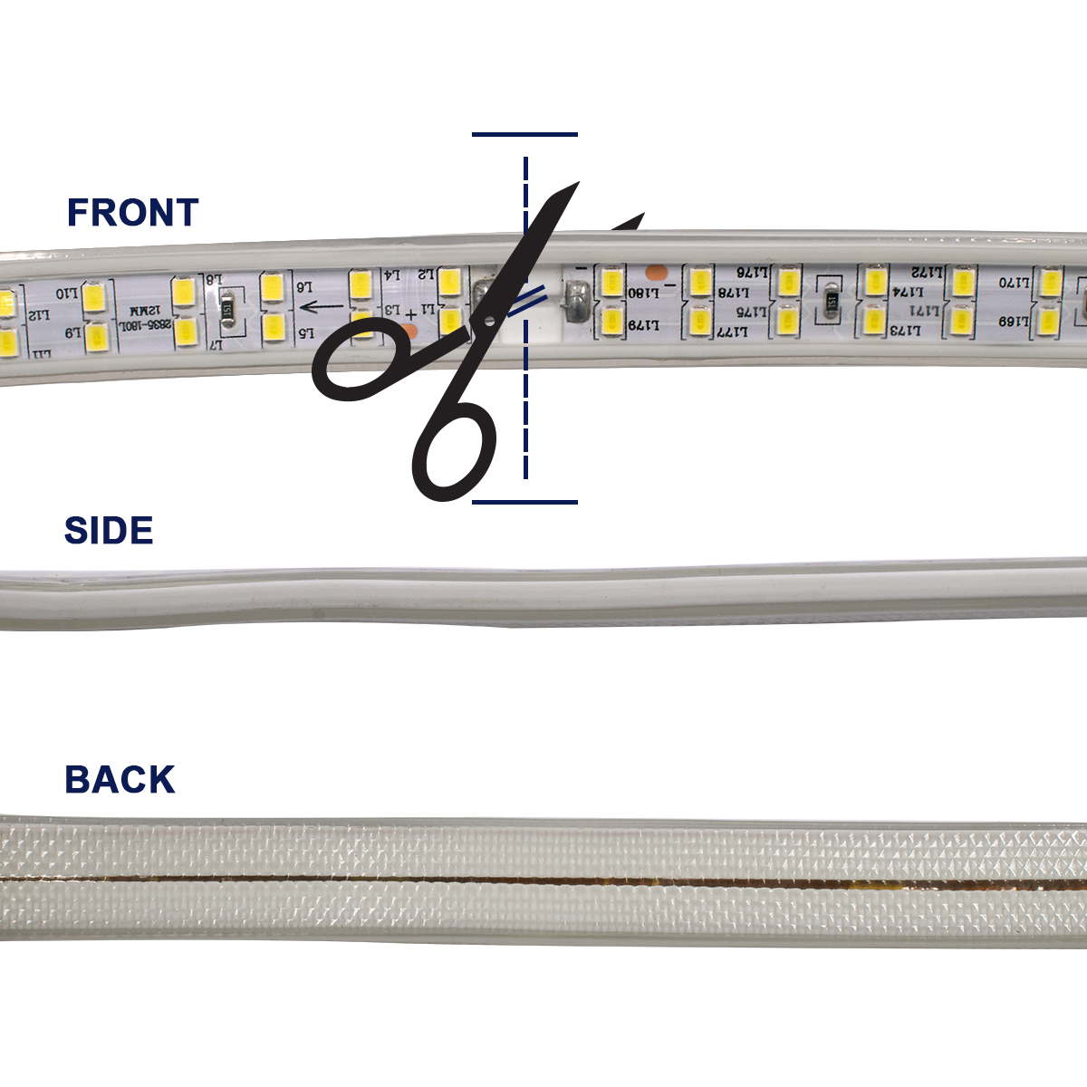 GLOBOSTAR® EPIWIDE 70511 Ταινία LED 24W/m 2280lm/m 120° DC 220-240V Αδιάβροχη IP65 180 x SMD2835 Chip/m Φυσικό Λευκό 4500K Dimmable - Epistar SMD Chip - M100 x Π1.6 x Υ0.7cm - 3 Χρόνια Εγγύηση