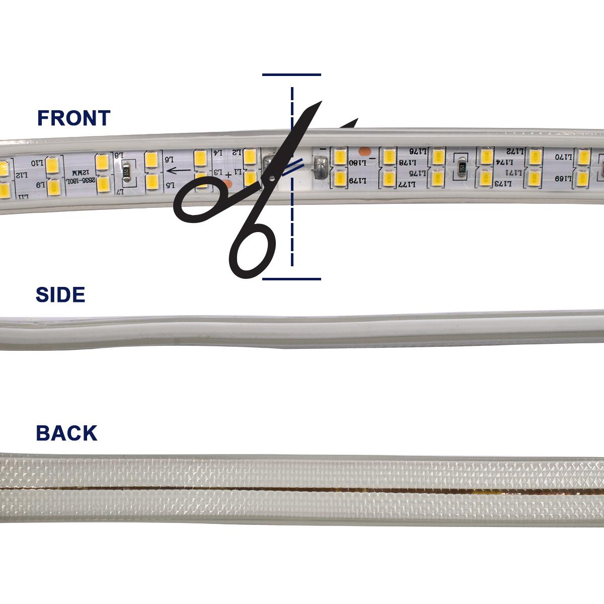 GLOBOSTAR® EPIWIDE 70512 Ταινία LED 24W/m 2160lm/m 120° DC 220-240V Αδιάβροχη IP65 180 x SMD2835 Chip/m Θερμό Λευκό 2700K Dimmable - Epistar SMD Chip - M100 x Π1.6 x Υ0.7cm - 3 Χρόνια Εγγύηση