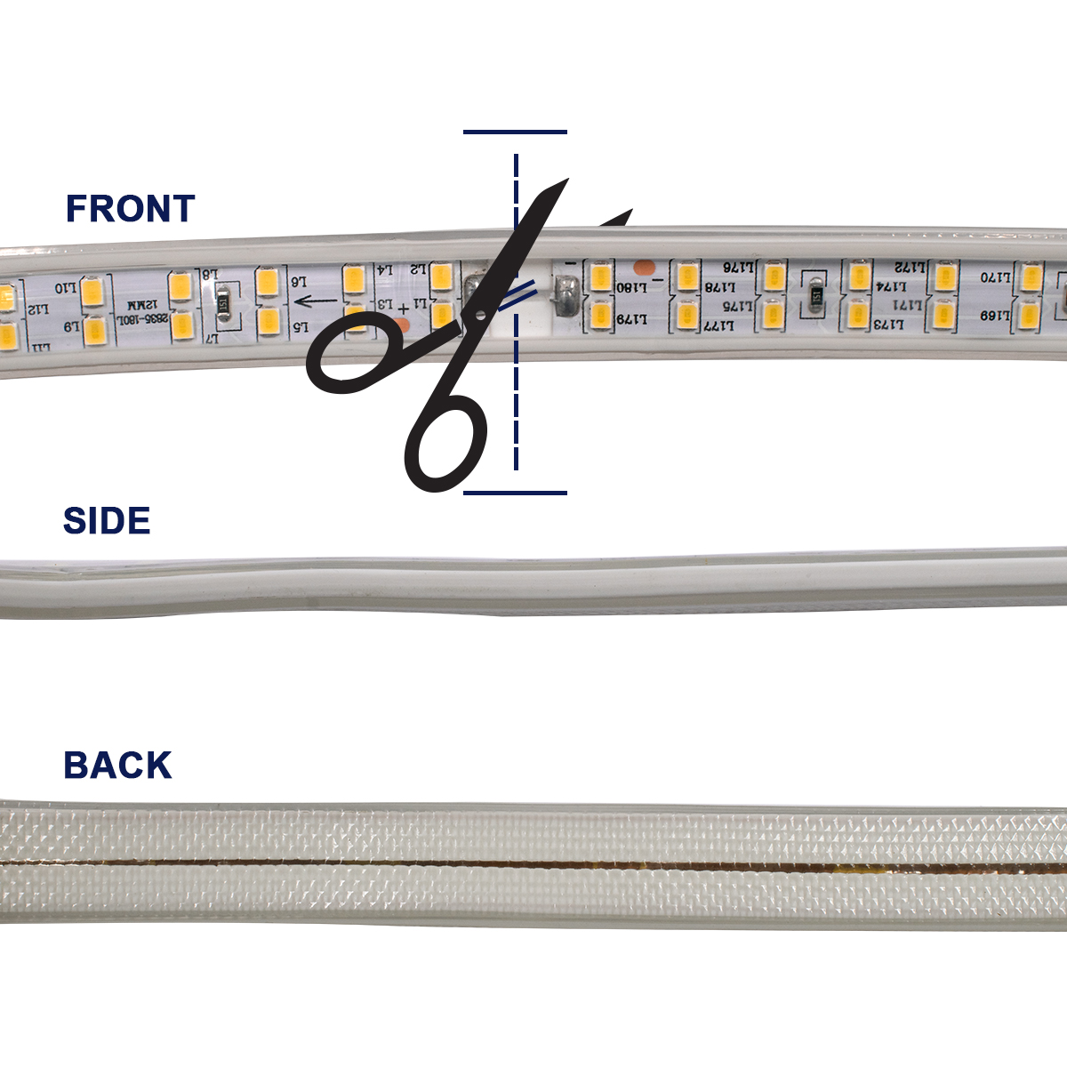 GLOBOSTAR® EPIWIDE 70513 Ταινία LED 24W/m 2040lm/m 120° DC 220-240V Αδιάβροχη IP65 180 x SMD2835 Chip/m Ultra Θερμό Λευκό 2200K Dimmable - Epistar SMD Chip - M100 x Π1.6 x Υ0.7cm - 3 Χρόνια Εγγύηση