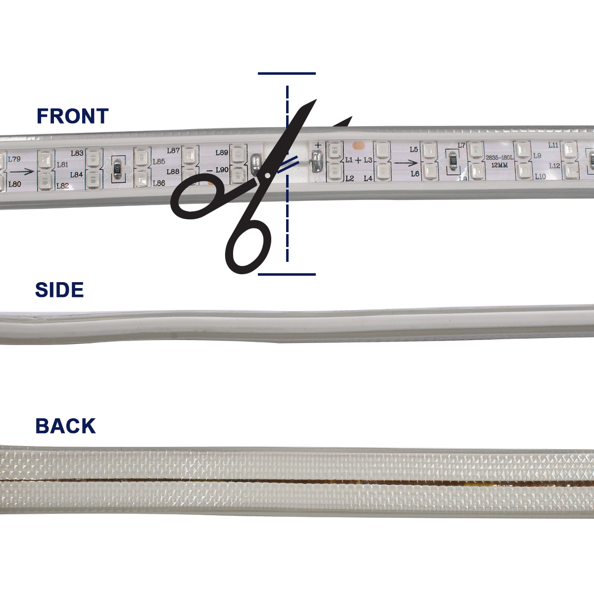 GLOBOSTAR® EPIWIDE 70516 Ταινία LED 24W/m 1560lm/m 120° DC 220-240V Αδιάβροχη IP65 180 x SMD2835 Chip/m Μπλε Dimmable - Epistar SMD Chip - M100 x Π1.6 x Υ0.7cm - 3 Χρόνια Εγγύηση