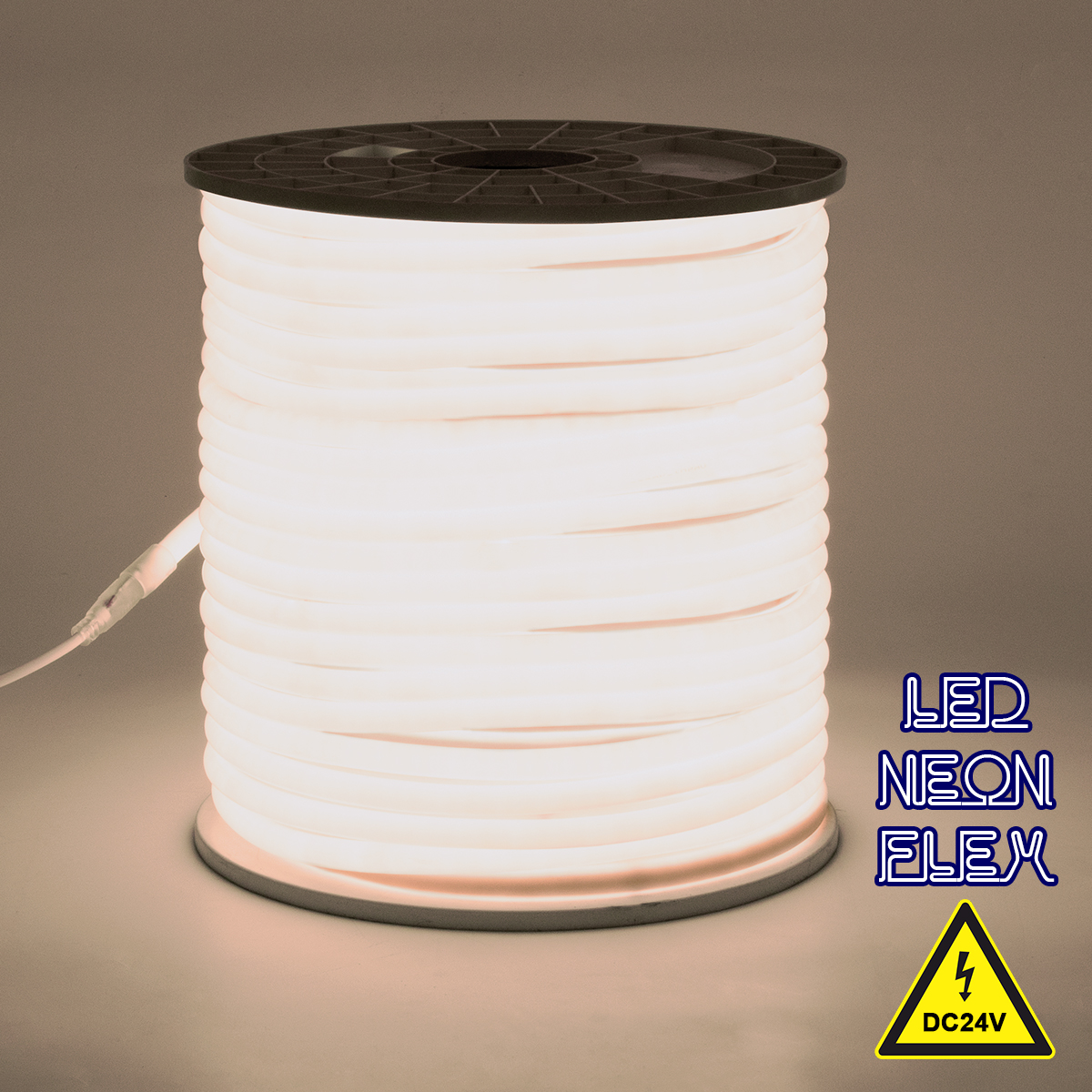 GLOBOSTAR® NEOTUBE 70581 Ταινία Neon Flex LED 12W/m 960lm/m 360° DC 24V Αδιάβροχο IP65 120 x SMD2835 Chip/m Φυσικό Λευκό 4500K Dimmable - Sanan SMD Chip - Μ100 x Π1.3 x Υ1.3cm - 3 Χρόνια Εγγύηση