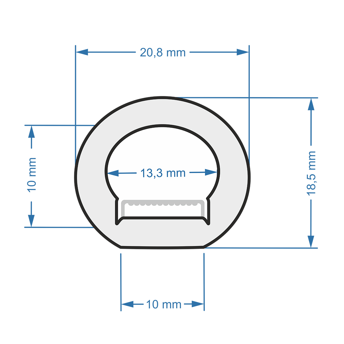 GLOBOSTAR® NEOTUBE 70598 Ταινία Neon Flex LED 18W/m 900lm/m 360° DC 220-240V Αδιάβροχο IP65 60 x SMD5050 Chip/m Πολύχρωμο RGB Dimmable - Sanan SMD Chip - Μ100 x Π2.1 x Υ2.1cm - 3 Χρόνια Εγγύηση