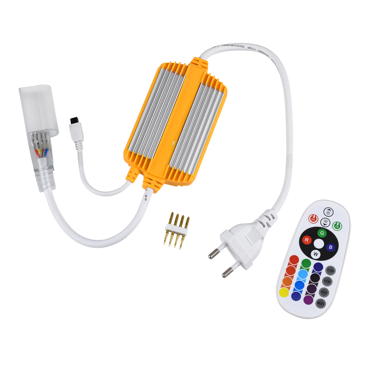 GLOBOSTAR® NEOVALE-B 70625 Dimmer / Controller με IR Ασύρματο Χειριστήριο 6A 1380W AC 220-240V σε DC 220-240V για έως 100 Μέτρα Neon Flex LED Αδιάβροχο IP65 Dimmable - Ασημί & Πορτοκαλί - Μ50 x 6 x Υ1.5cm - 2 Χρόνια Εγγύηση
