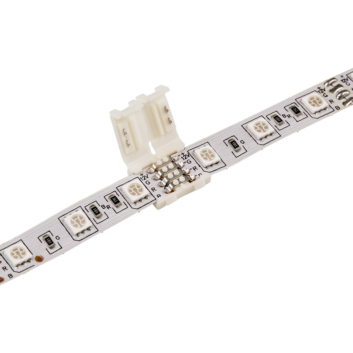 GLOBOSTAR® STRIPCON 70712 Ταχυσύνδεσμος για Ταινία LED RGB 10mm σε 10mm IP20 - Λευκό - Μ1.6 x Π1.5 x Υ0.5cm
