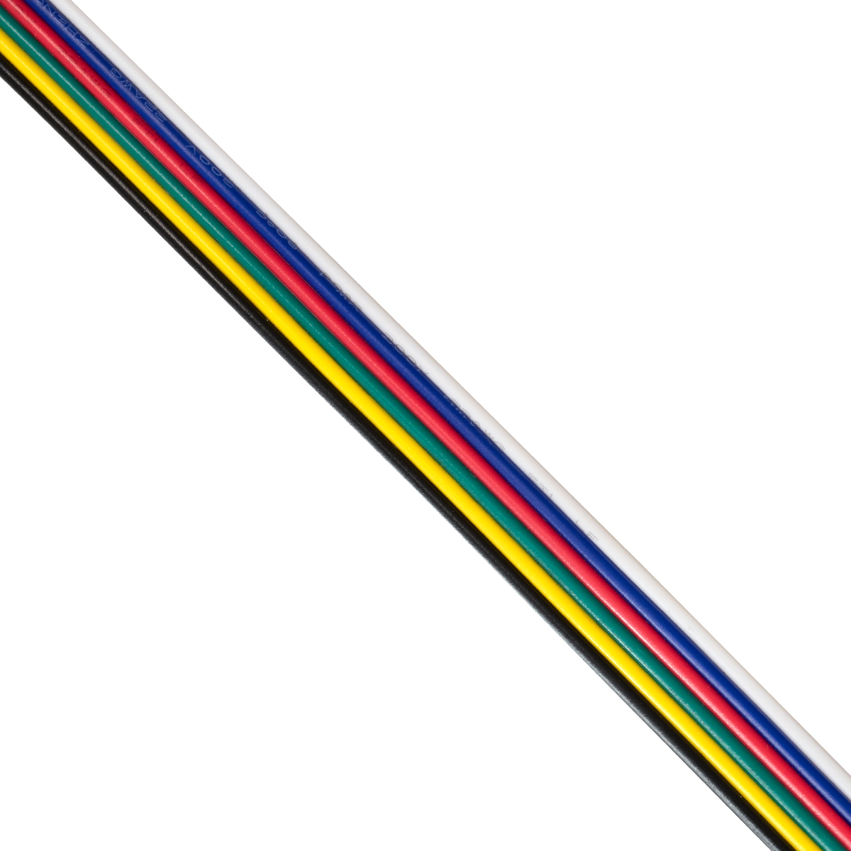 GLOBOSTAR® COLORCABLE 70738 Εύκαμπτο Πλακέ Καλώδιο 6 x 0.25mm² για Ταινία LED RGBW+WW IP20 - Πολύχρωμο - Μ100 x Π1.2 x Υ0.1cm