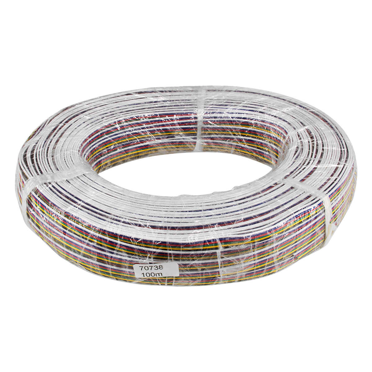 GLOBOSTAR® COLORCABLE 70738 Εύκαμπτο Πλακέ Καλώδιο 6 x 0.25mm² για Ταινία LED RGBW+WW IP20 - Πολύχρωμο - Μ100 x Π1.2 x Υ0.1cm