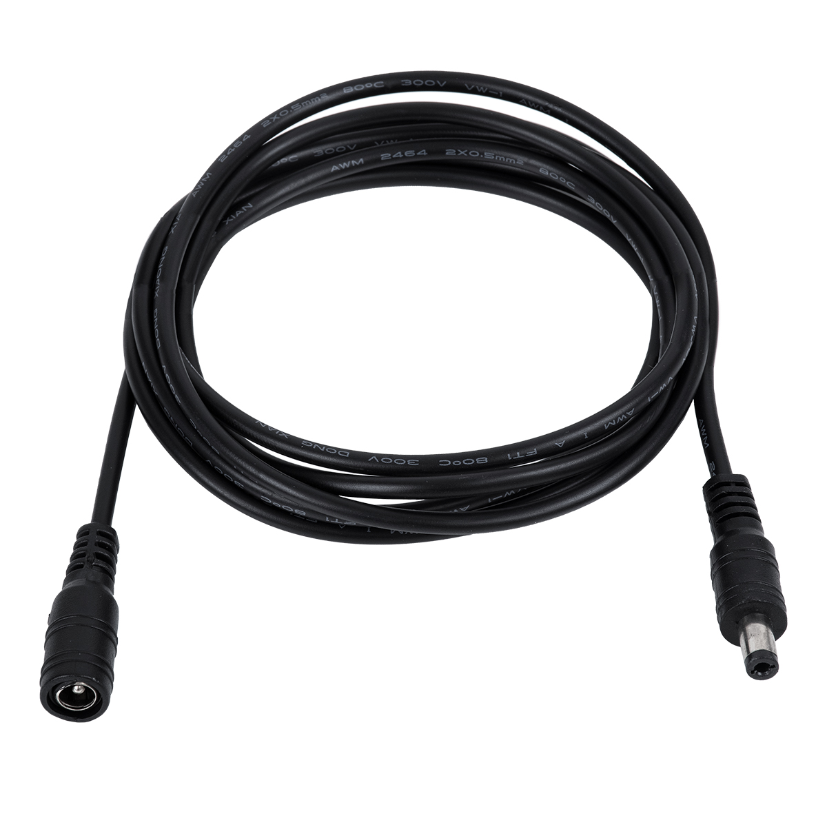 GLOBOSTAR® STRIPDC 70745 Ταχυσύνδεσμος DC Jack 5.5x2.1mm Θηλυκός σε Αρσενικό IP20 - Μαύρο - Μ200 x Π2.1 x Υ2.1cm