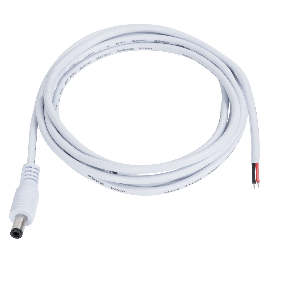 GLOBOSTAR® STRIPDC 70747 Ταχυσύνδεσμος DC Jack 5.5x2.1mm Αρσενικός IP20 - Λευκό - Μ200 x Π2.1 x Υ2.1cm